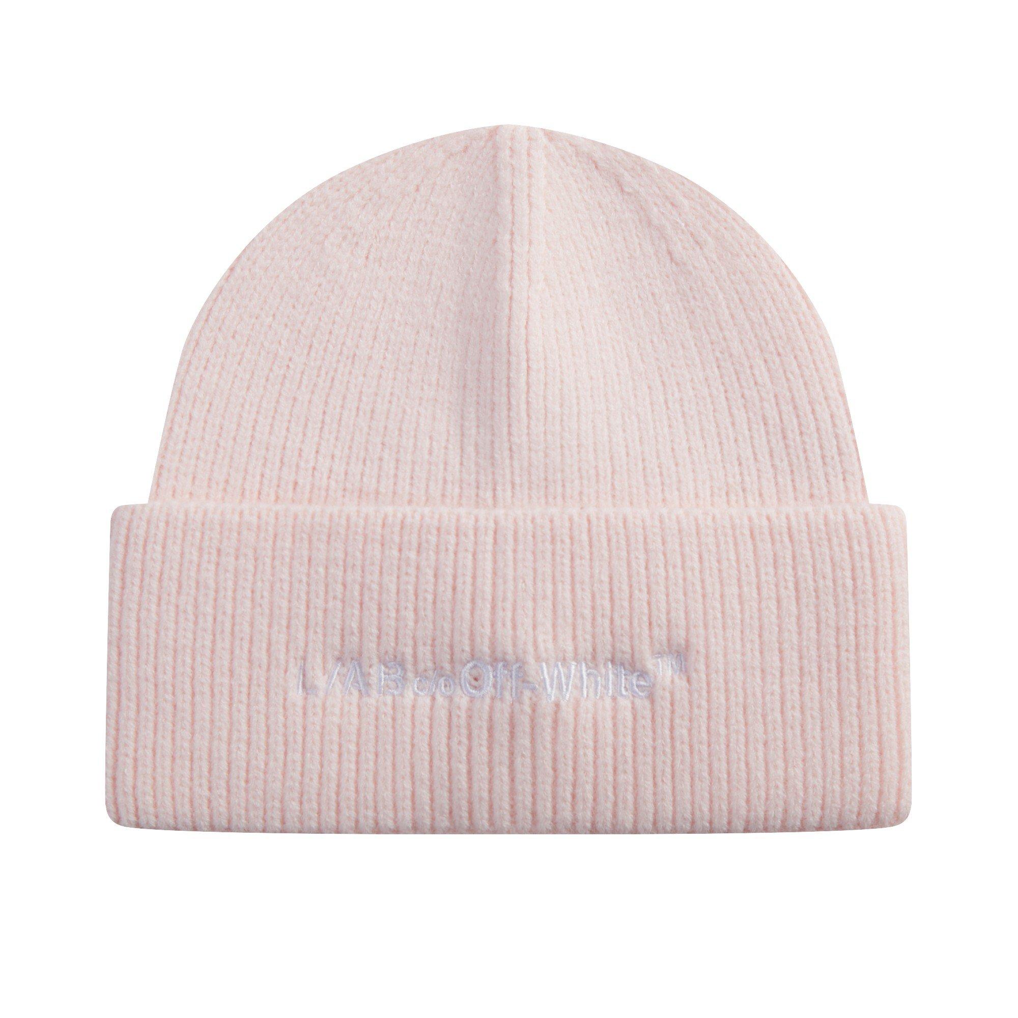 L/AB c/o Off-White Horizontal Embroidered Cuff Beanie - Pink - PINK