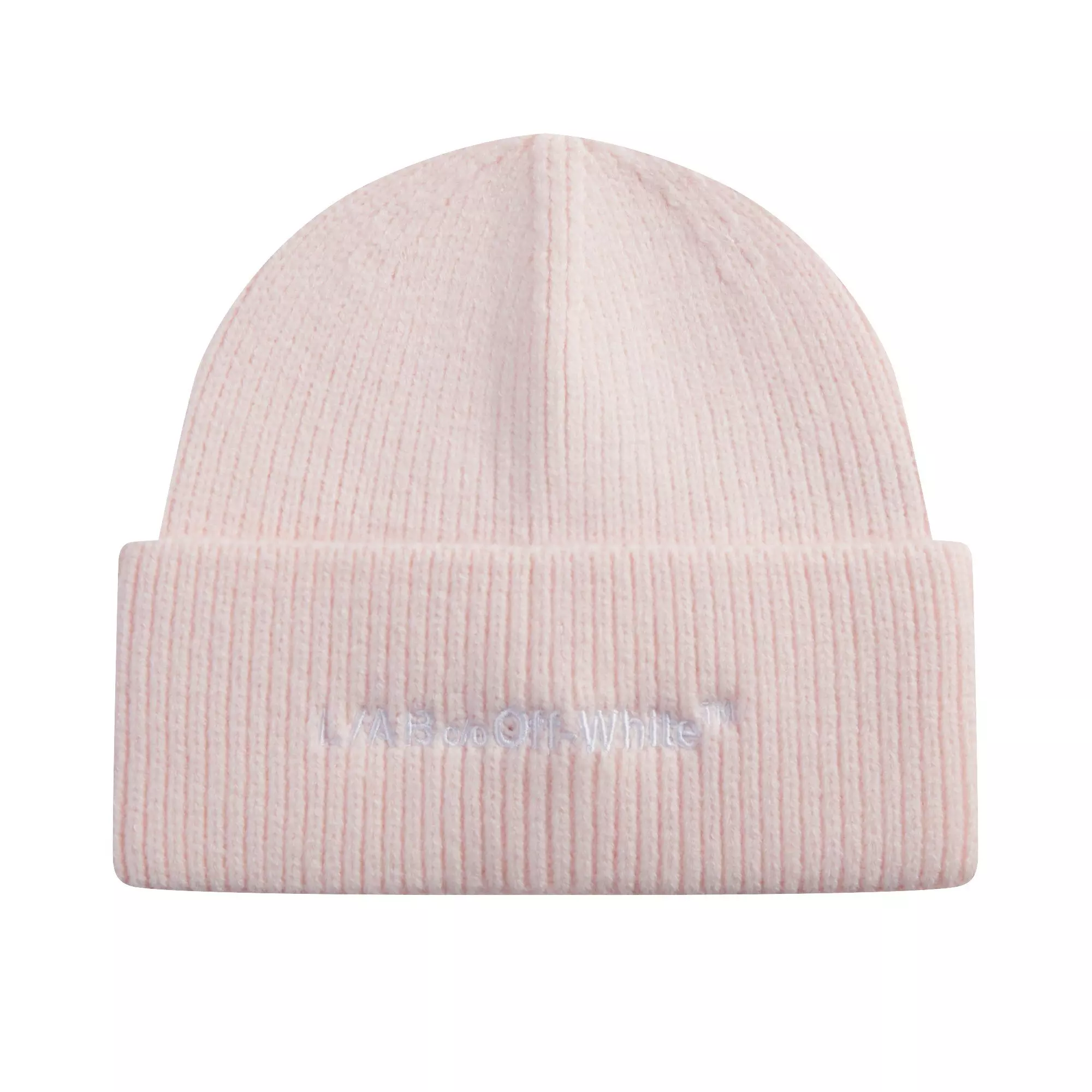 L/AB c/o Off-White Horizontal Embroidered Cuff Beanie - Pink - PINK