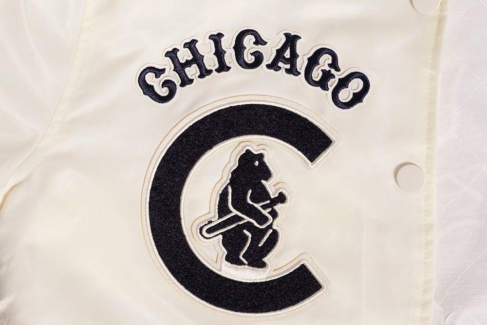Pro Standard Women's Chicago Cubs Retro Classic Rib Satin Jacket - Eggshell - EGGSHELL Thumbnail View 6