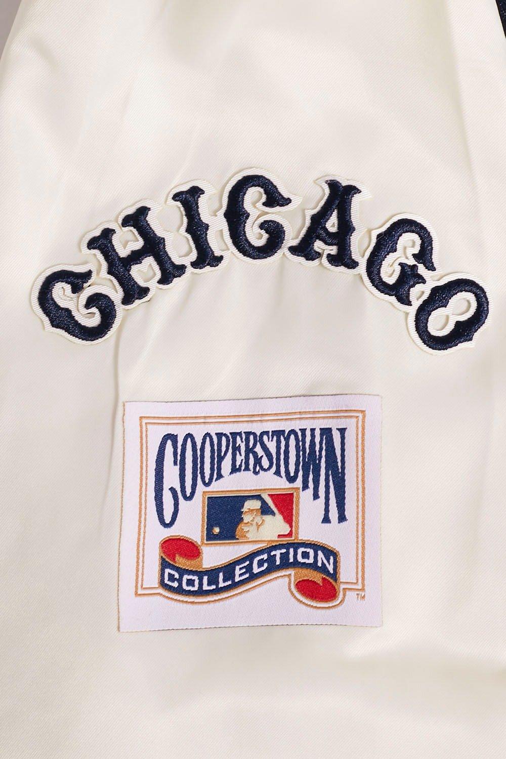 Pro Standard Women's Chicago Cubs Retro Classic Rib Satin Jacket - Eggshell - EGGSHELL Thumbnail View 7