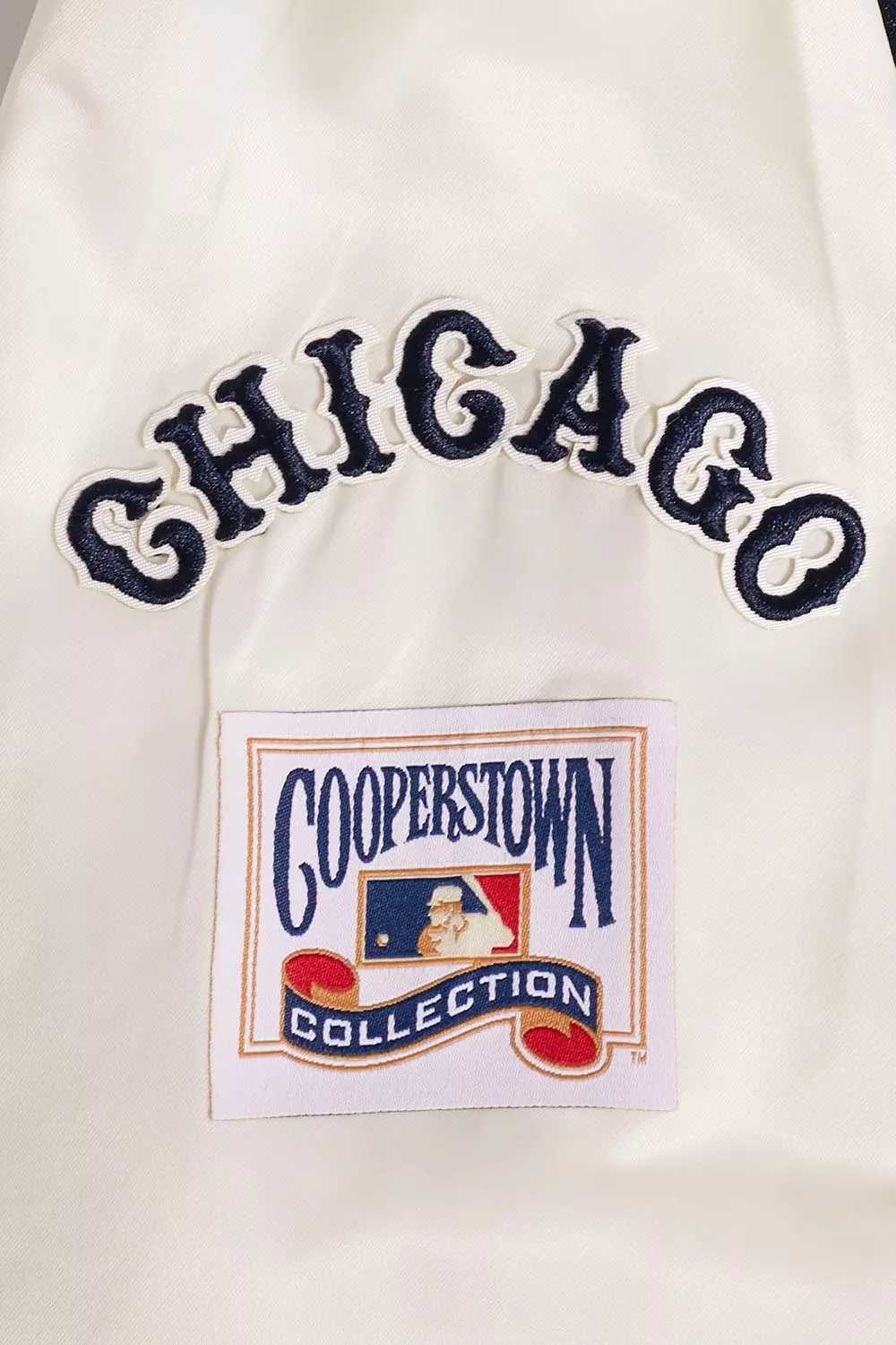 Pro Standard Women's Chicago Cubs Retro Classic Rib Satin Jacket - Eggshell - EGGSHELL