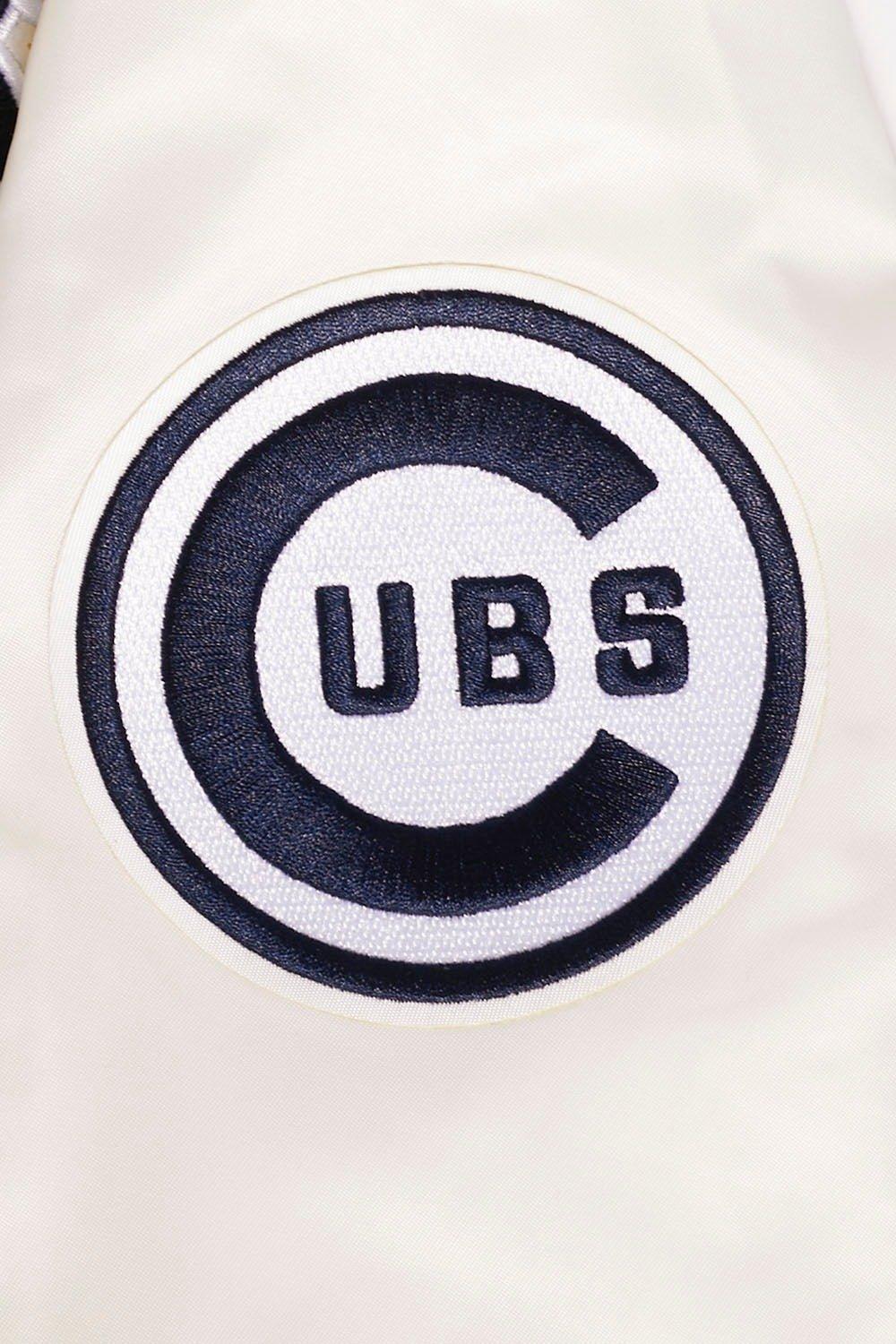 Pro Standard Women's Chicago Cubs Retro Classic Rib Satin Jacket - Eggshell - EGGSHELL Thumbnail View 8