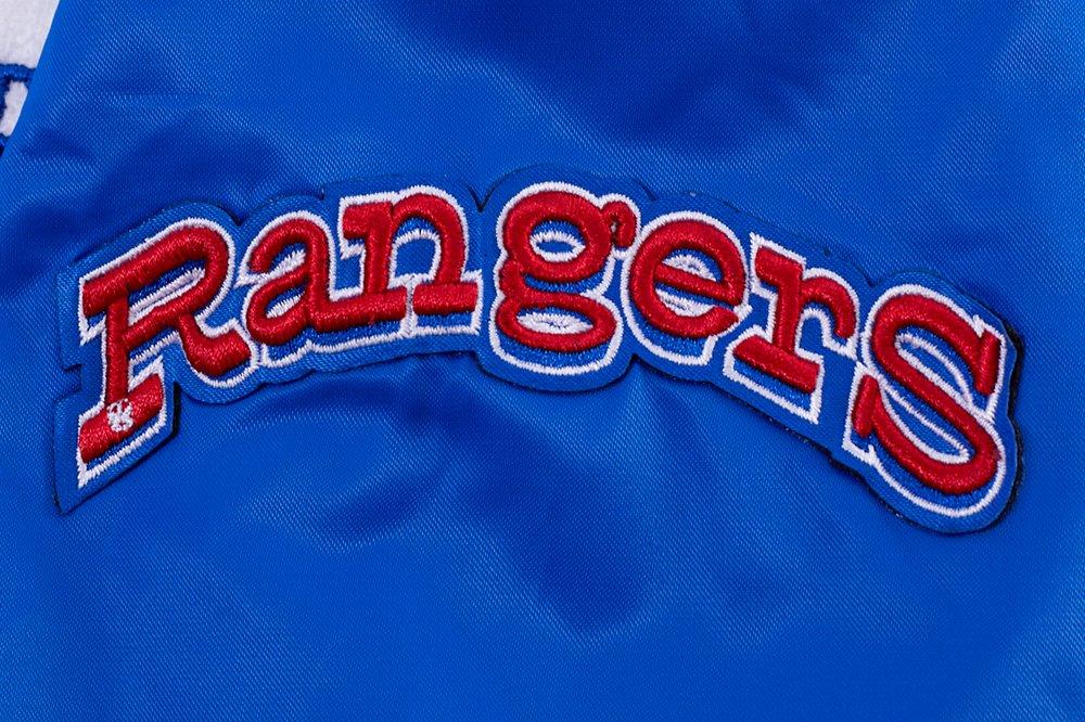 Pro Standard Women's Texas Rangers Retro Classic Rib Satin Jacket - Royal/Red - ROYAL/RED Thumbnail View 8