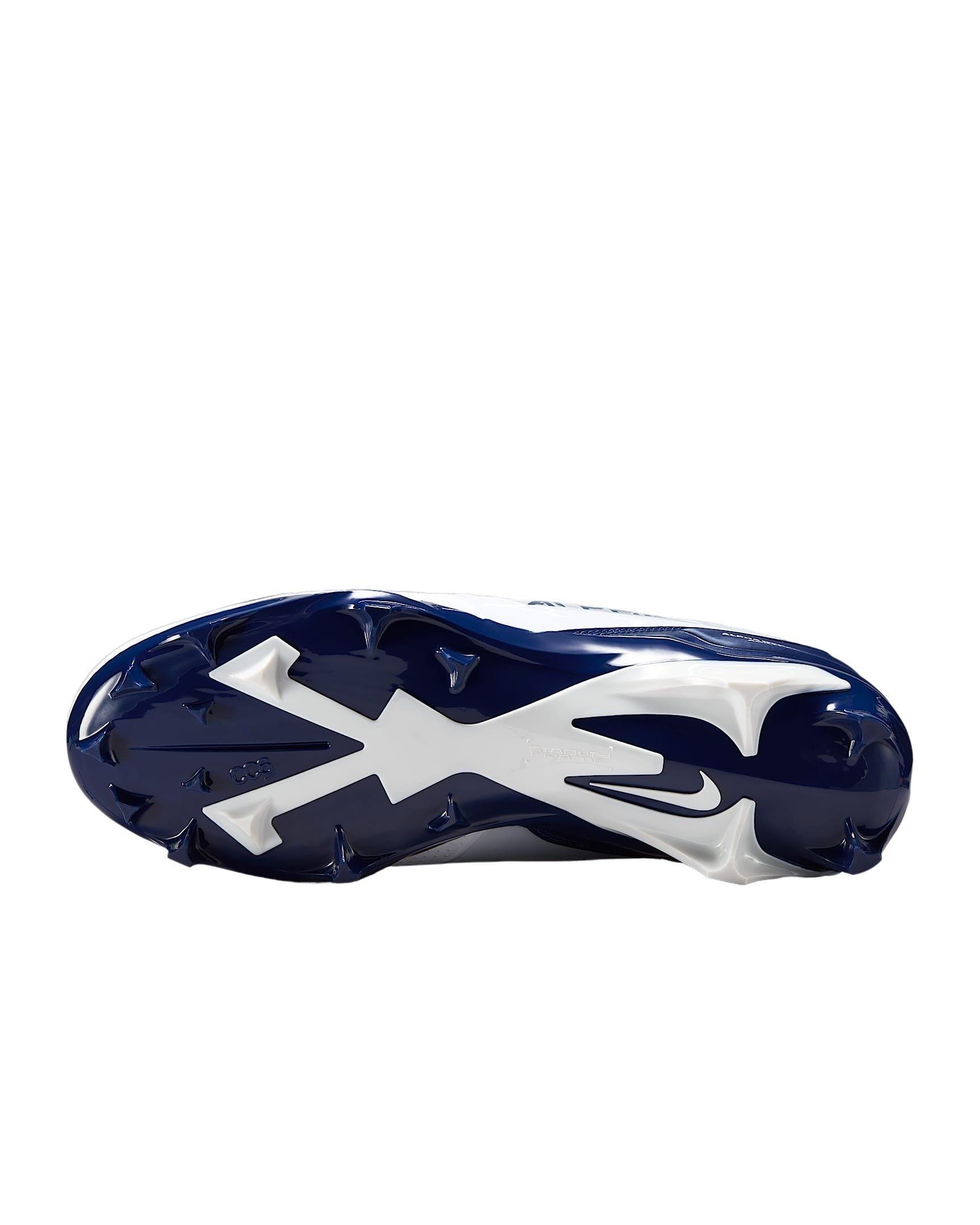 Nike Alpha Menace 4, White and Midnight Blue Men\'s Football Cleats Nike Alpha Menace 4 Shark Football Cleats. Nike.com main image 2