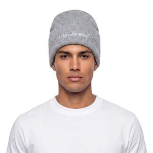 L/AB c/o Off-White Horizontal Embroidered Cuff Beanie - Grey - GREY