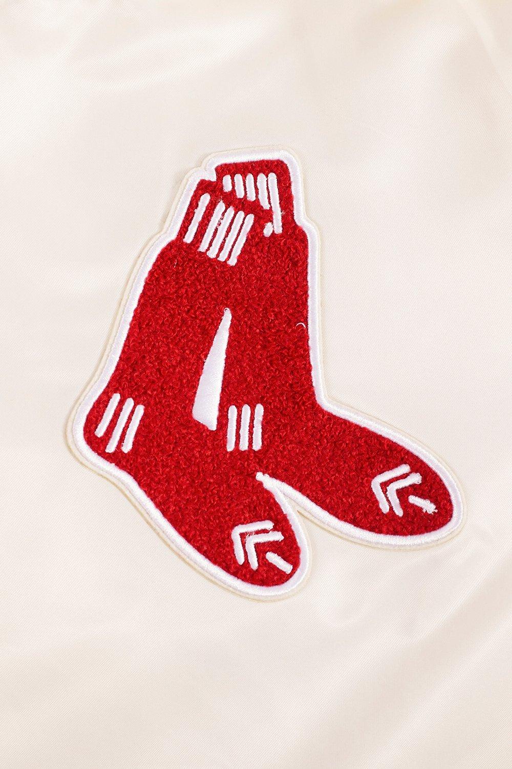 Pro Standard Women's Boston Red Sox Retro Classic Rib Satin Jacket - Eggshell - EGGSHELL Thumbnail View 6