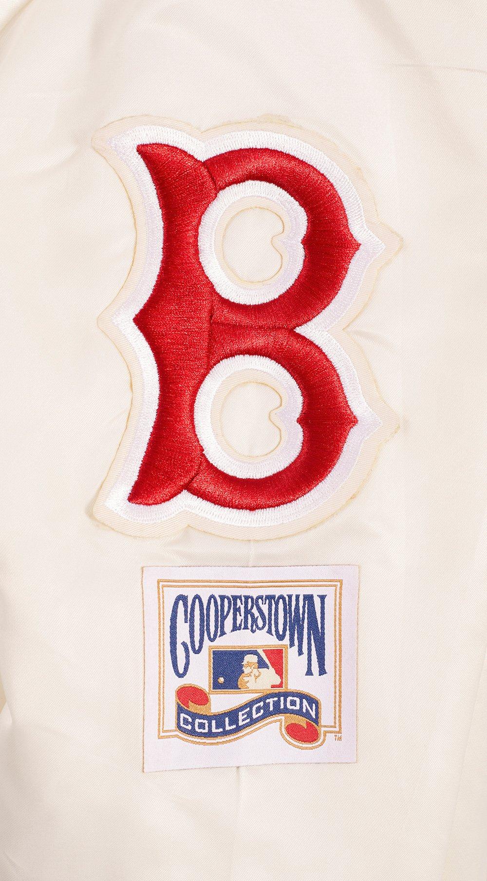 Pro Standard Women's Boston Red Sox Retro Classic Rib Satin Jacket - Eggshell - EGGSHELL Thumbnail View 7