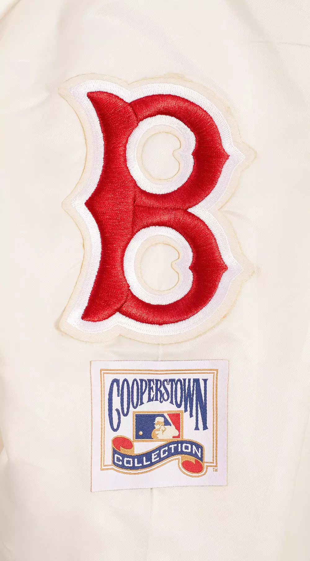 Pro Standard Women's Boston Red Sox Retro Classic Rib Satin Jacket - Eggshell - EGGSHELL