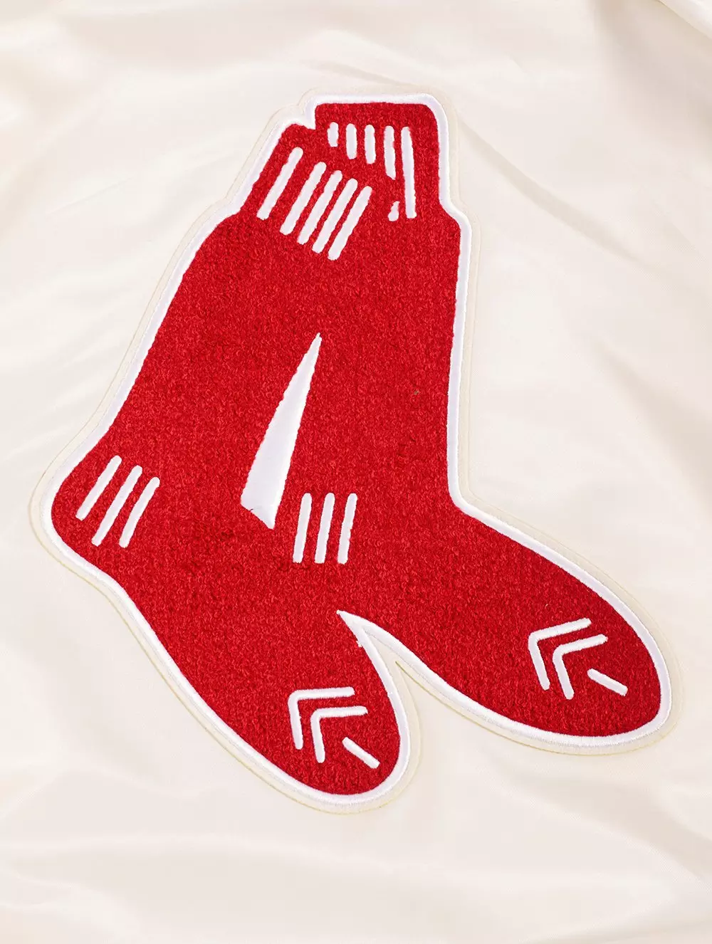 Pro Standard Women's Boston Red Sox Retro Classic Rib Satin Jacket - Eggshell - EGGSHELL