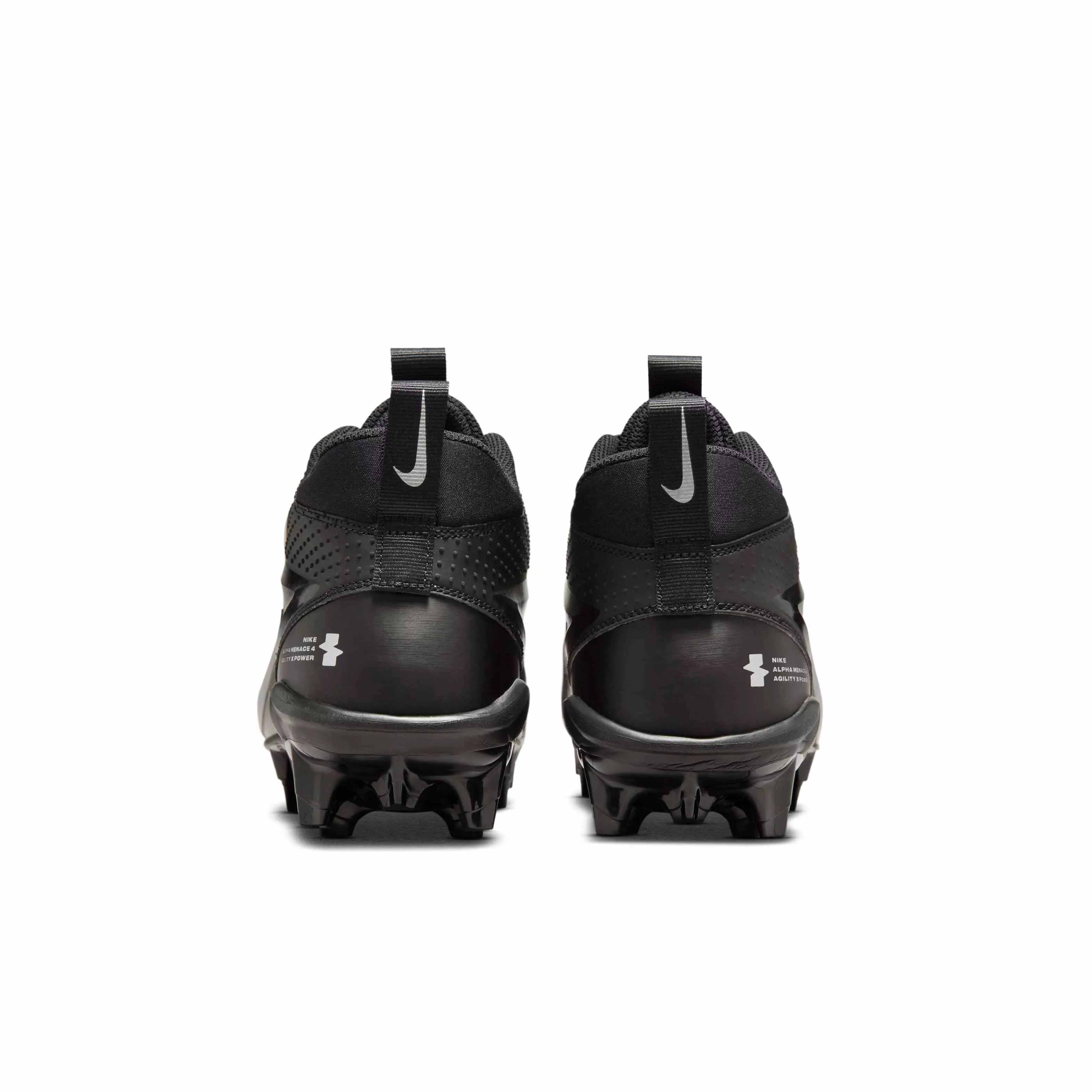 Nike Alpha Menace 4 Varsity "Black/Metallic Silver" Men's Football Cleat - BLACK/SILVER