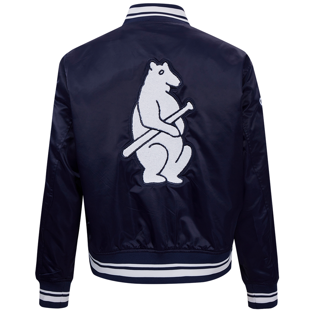 Pro Standard Women's Chicago Cubs Retro Classic Rib Satin Jacket - Navy - NAVY Thumbnail View 2