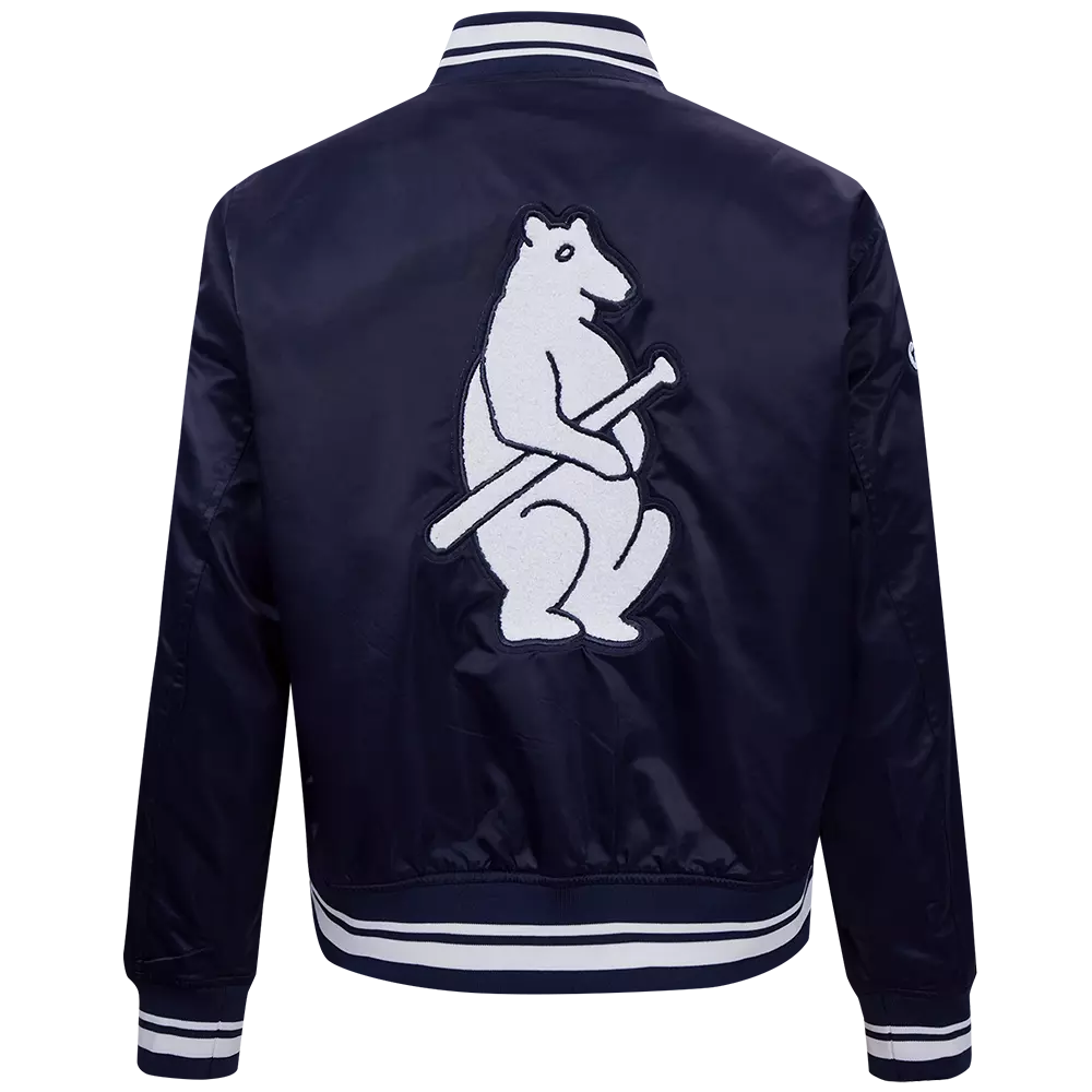 Pro Standard Women's Chicago Cubs Retro Classic Rib Satin Jacket - Navy - NAVY
