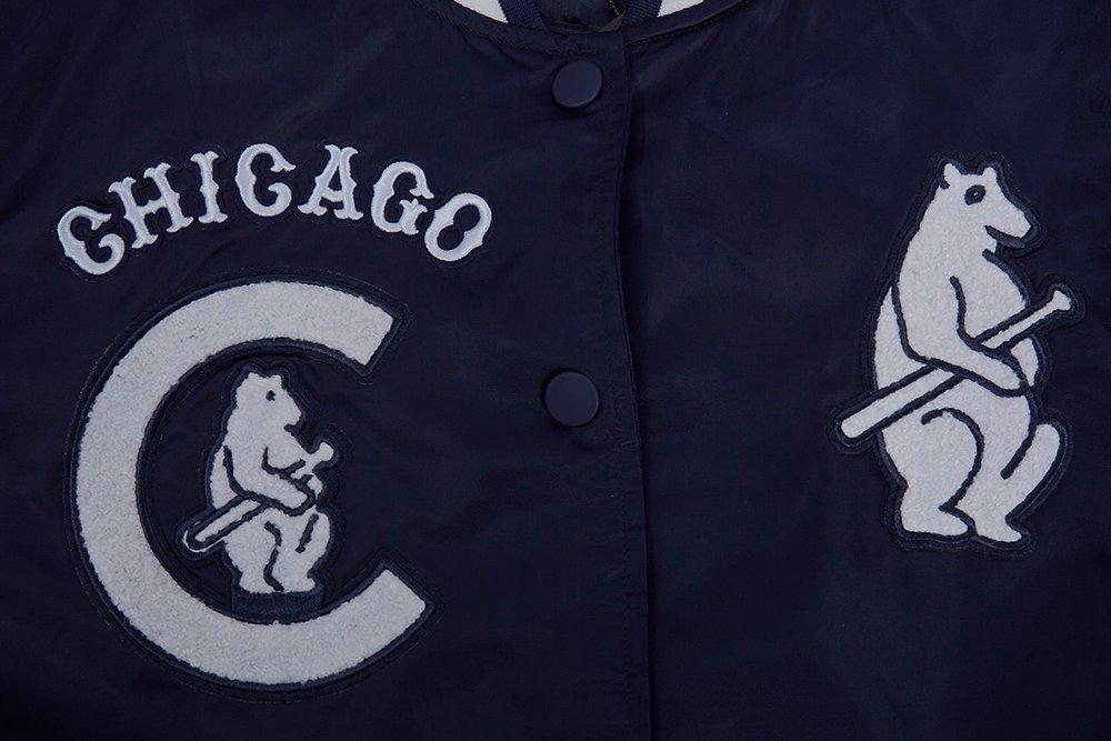 Pro Standard Women's Chicago Cubs Retro Classic Rib Satin Jacket - Navy - NAVY Thumbnail View 5