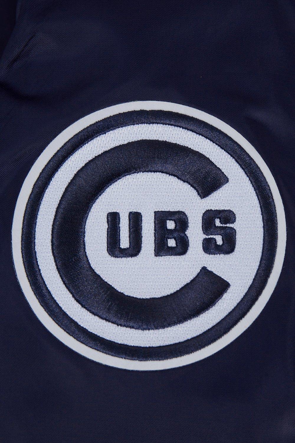 Pro Standard Women's Chicago Cubs Retro Classic Rib Satin Jacket - Navy - NAVY Thumbnail View 7