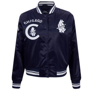 Pro Standard Women's Chicago Cubs Retro Classic Rib Satin Jacket - Navy