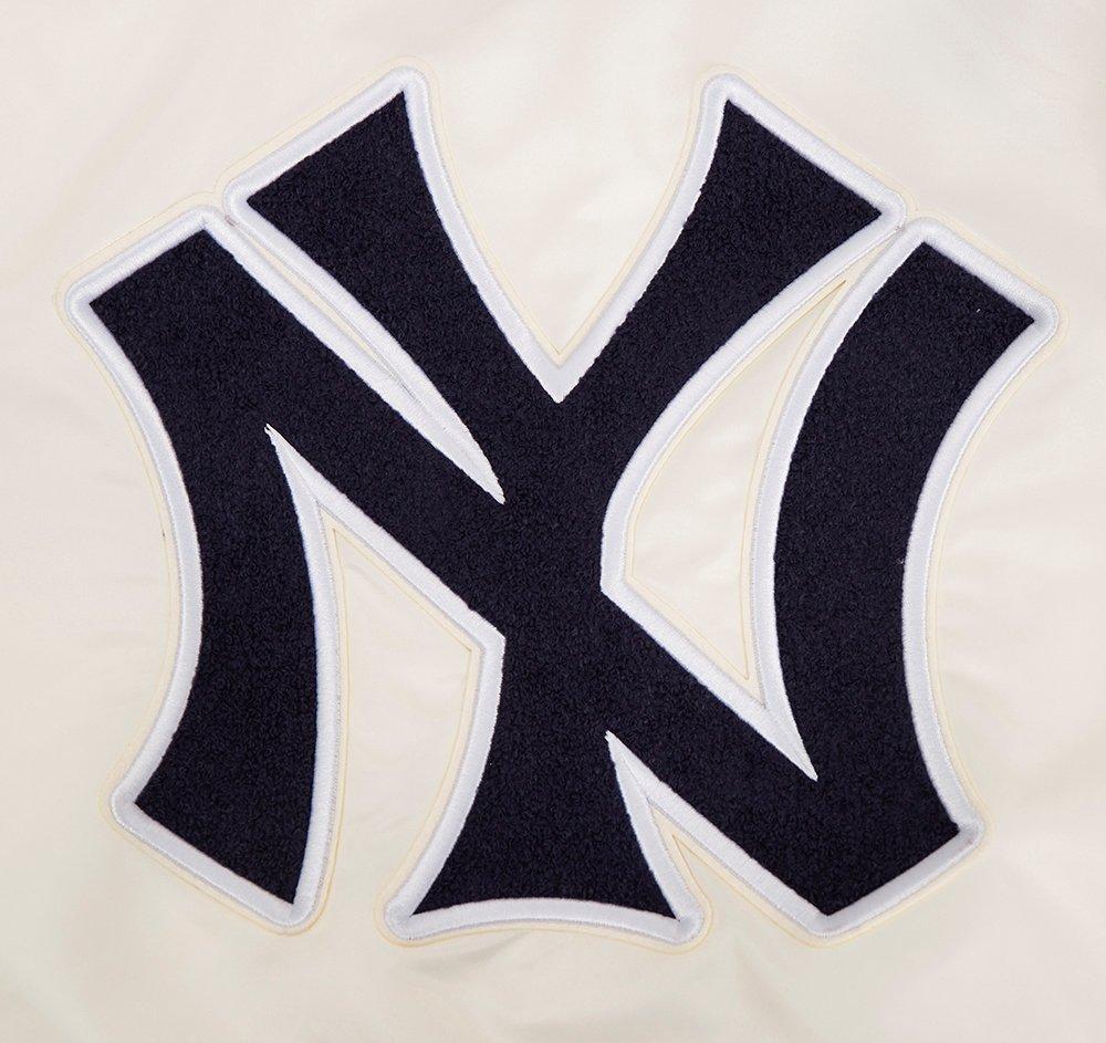 Pro Standard Women's New York Yankees Retro Classic Rib Satin Jacket - Eggshell - EGGSHELL Thumbnail View 6