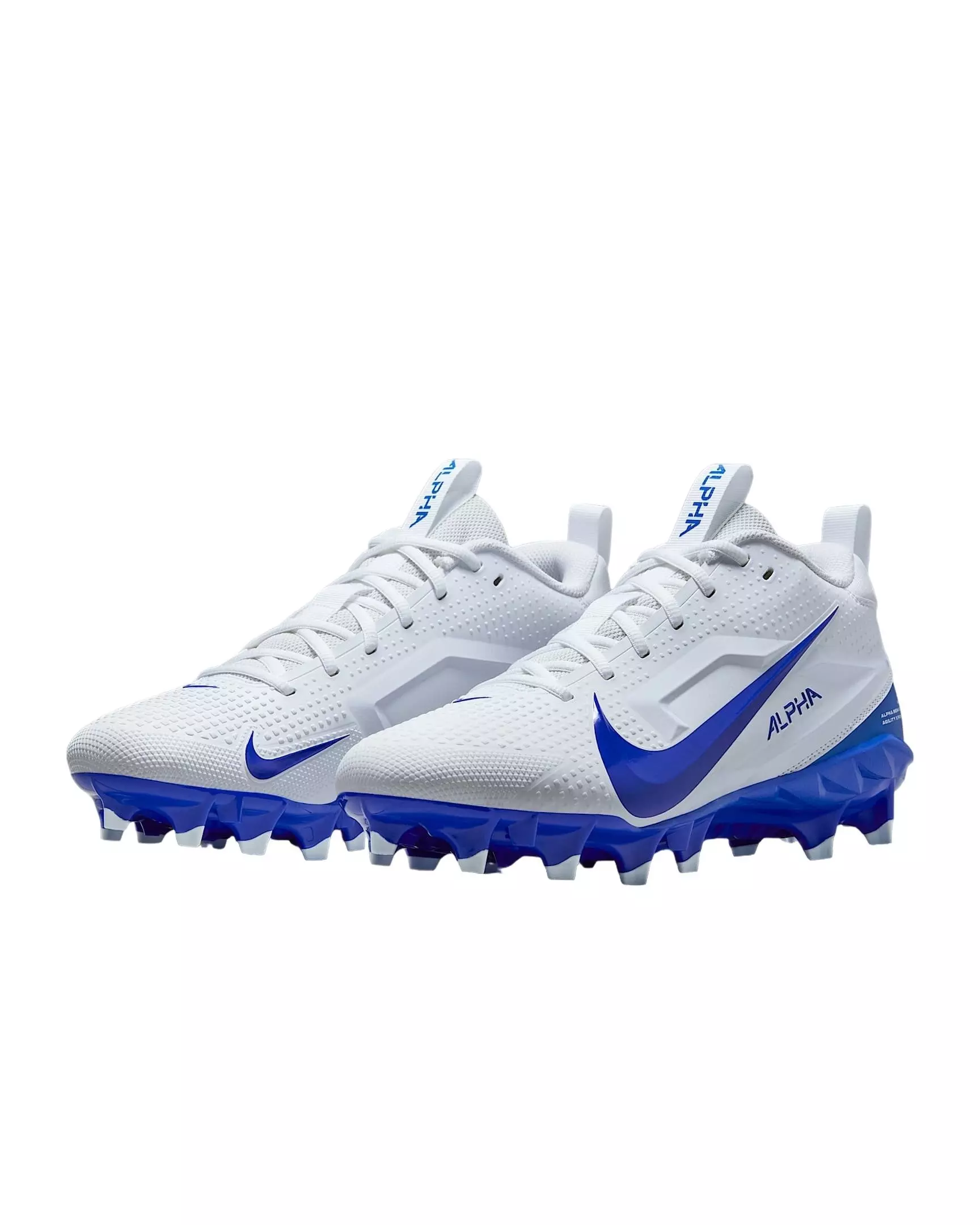 Nike Alpha Menace 4 Varsity "White/Hyper Royal/Photon Dust/Hyper Royal" Men's Football Cleat - WHITE/ROYAL/DUST/ROYAL