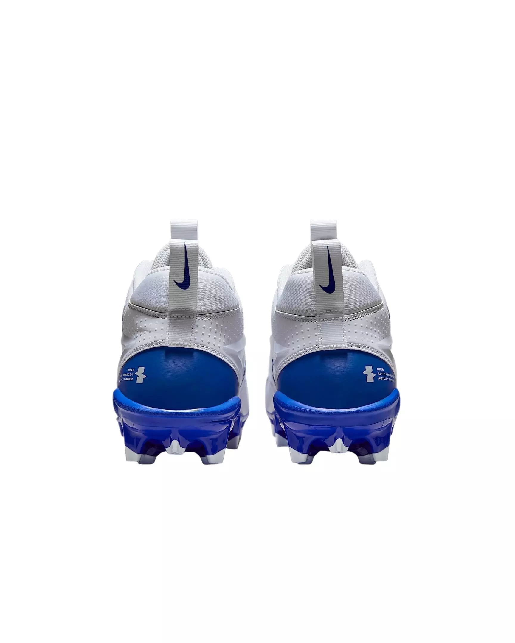 Nike Alpha Menace 4 Varsity "White/Hyper Royal/Photon Dust/Hyper Royal" Men's Football Cleat - WHITE/ROYAL/DUST/ROYAL
