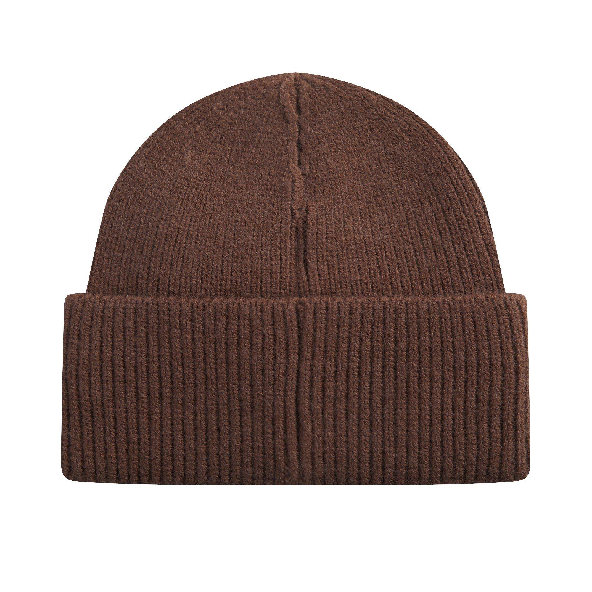 L/AB c/o Off-White Horizontal Embroidered Cuff Beanie - Brown - BROWN
