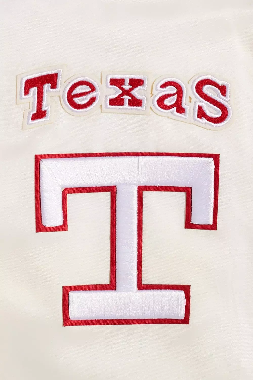 Pro Standard Women's Texas Rangers Retro Classic Rib Satin Jacket - Eggshell - EGGSHELL