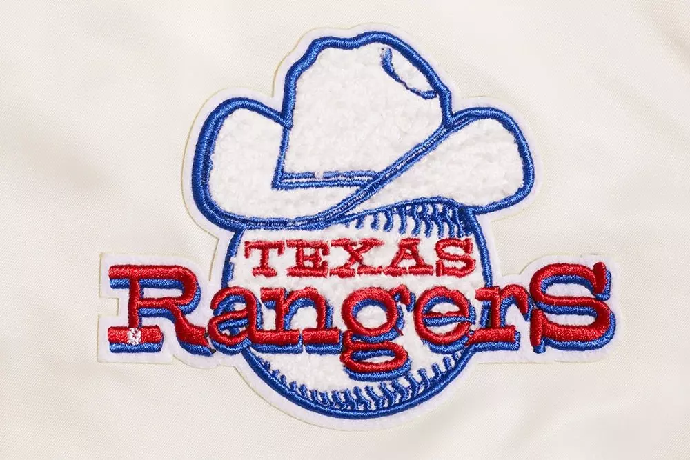 Pro Standard Women's Texas Rangers Retro Classic Rib Satin Jacket - Eggshell - EGGSHELL