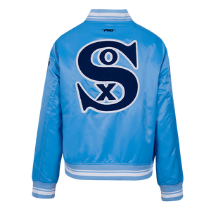 Pro Standard Women's Chicago White Sox Retro Classic Rib Satin Jacket - University Blue/White
