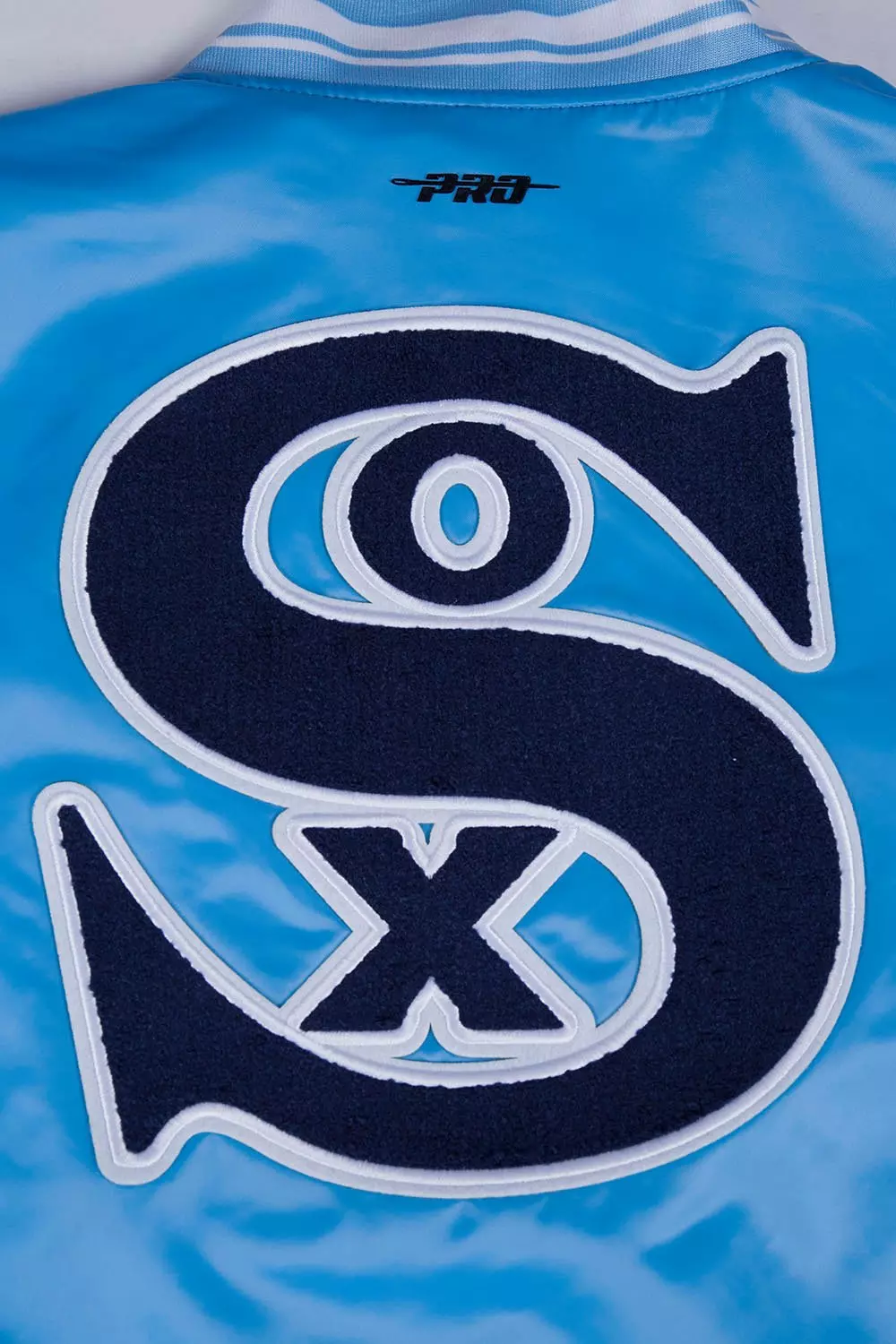 Pro Standard Women's Chicago White Sox Retro Classic Rib Satin Jacket - University Blue/White - UNIVERSITY BLUE/WHITE