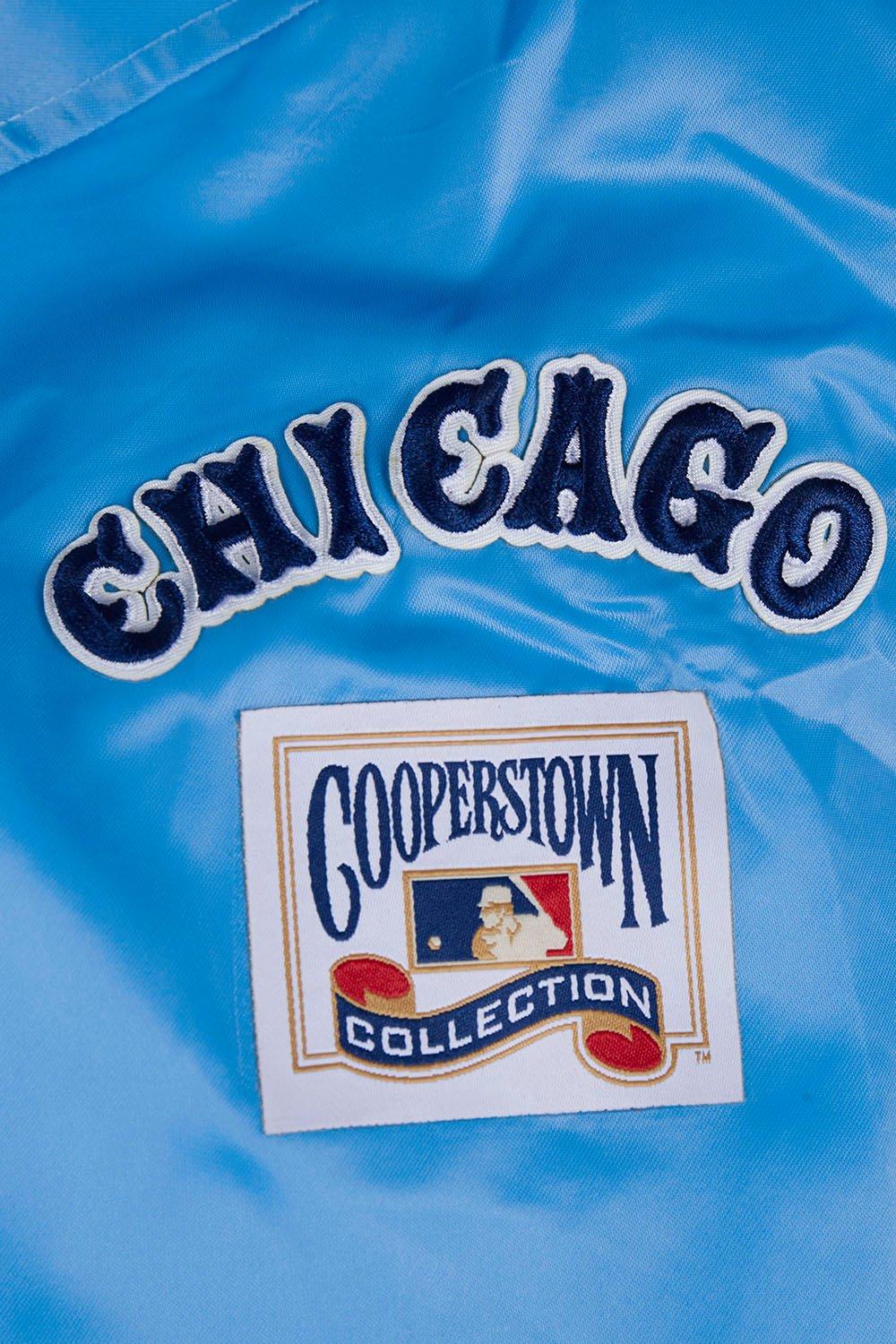 Pro Standard Women's Chicago White Sox Retro Classic Rib Satin Jacket - University Blue/White - UNIVERSITY BLUE/WHITE Thumbnail View 8