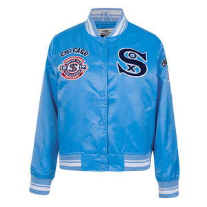 Pro Standard Women's Chicago White Sox Retro Classic Rib Satin Jacket - University Blue/White