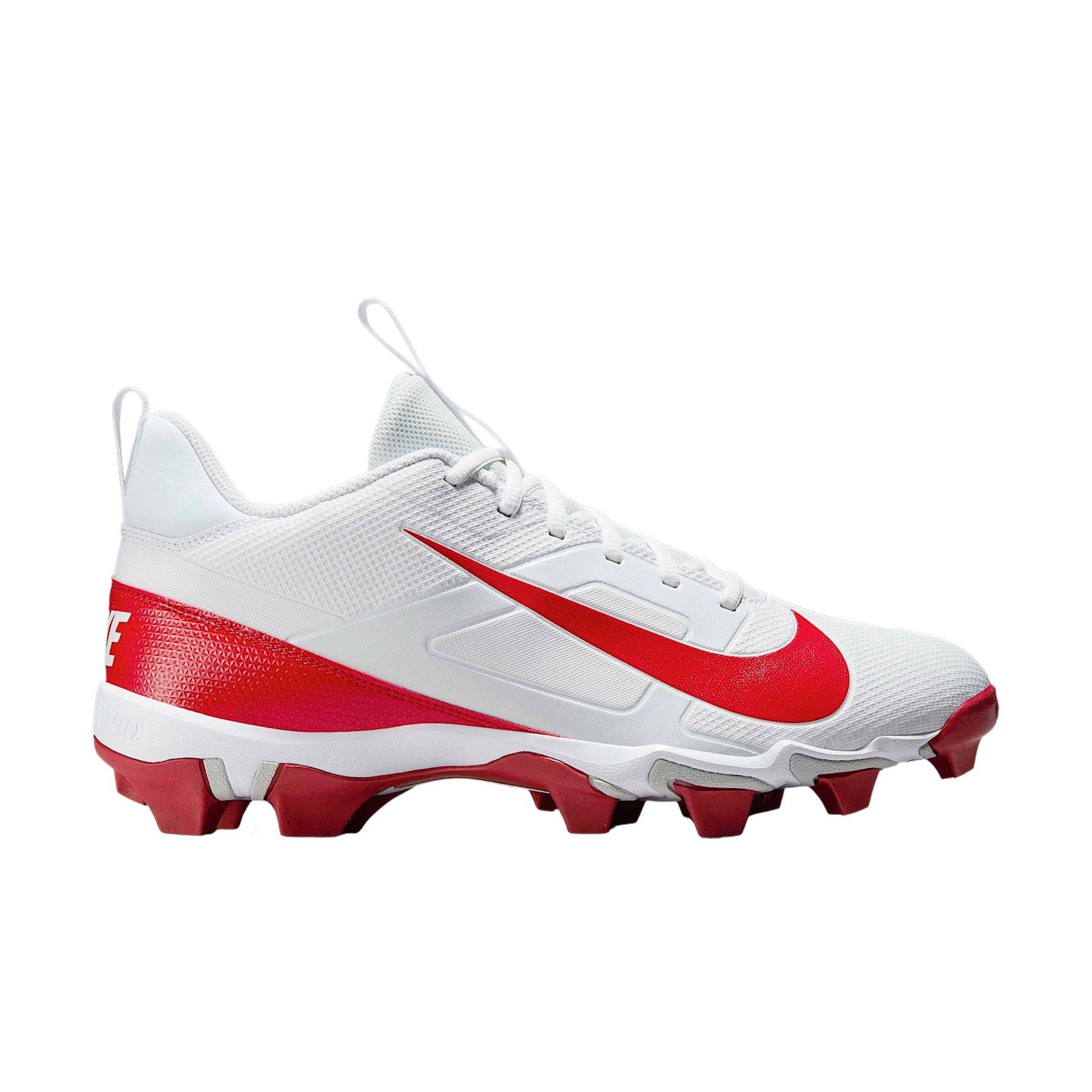 Nike Alpha Menace 4 Shark "White/University Red/Photon Dust" Men's Football Cleat - WHITE/RED/DUST/RED Thumbnail View 1