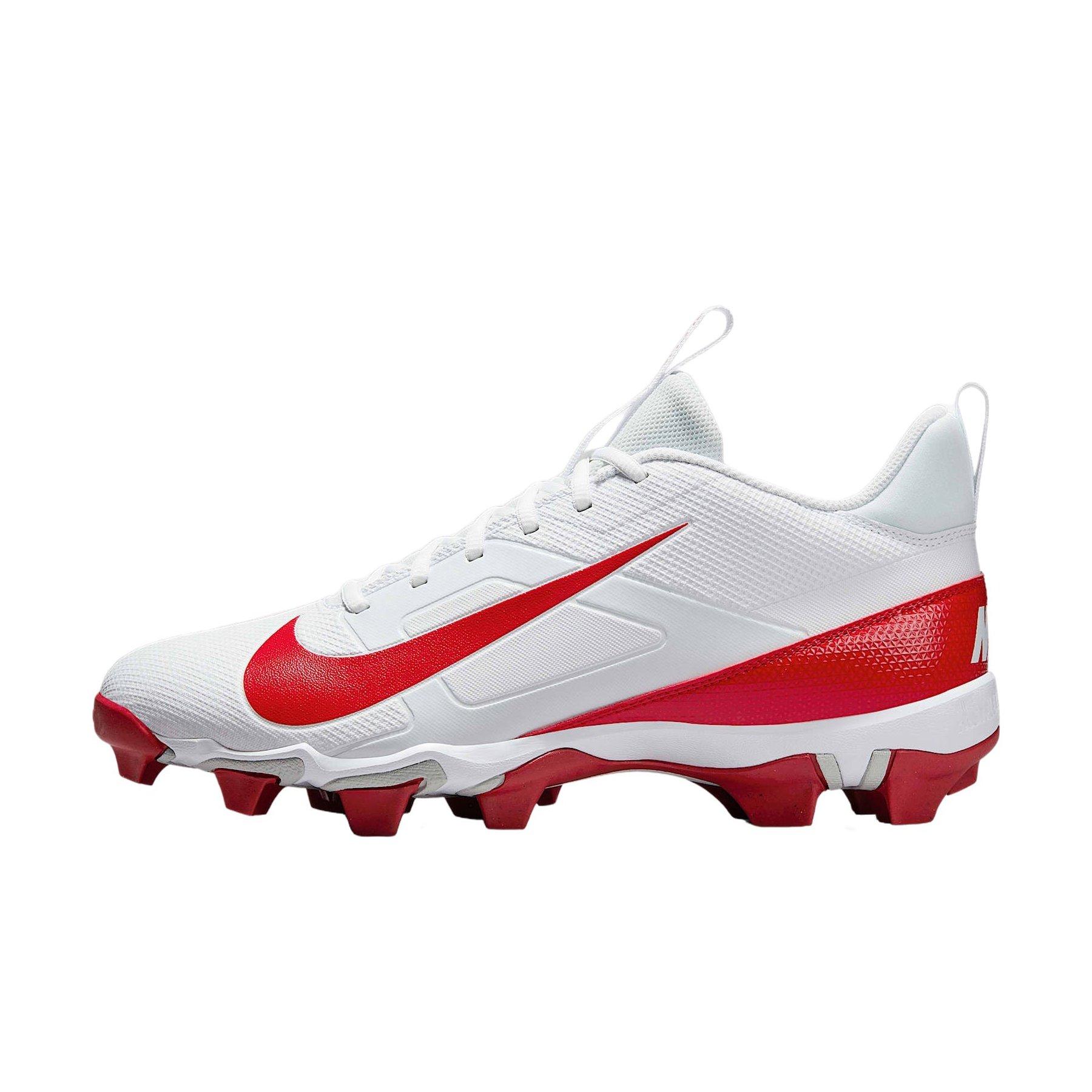 Nike Alpha Menace 4 Shark "White/University Red/Photon Dust" Men's Football Cleat - WHITE/RED/DUST/RED Thumbnail View 2