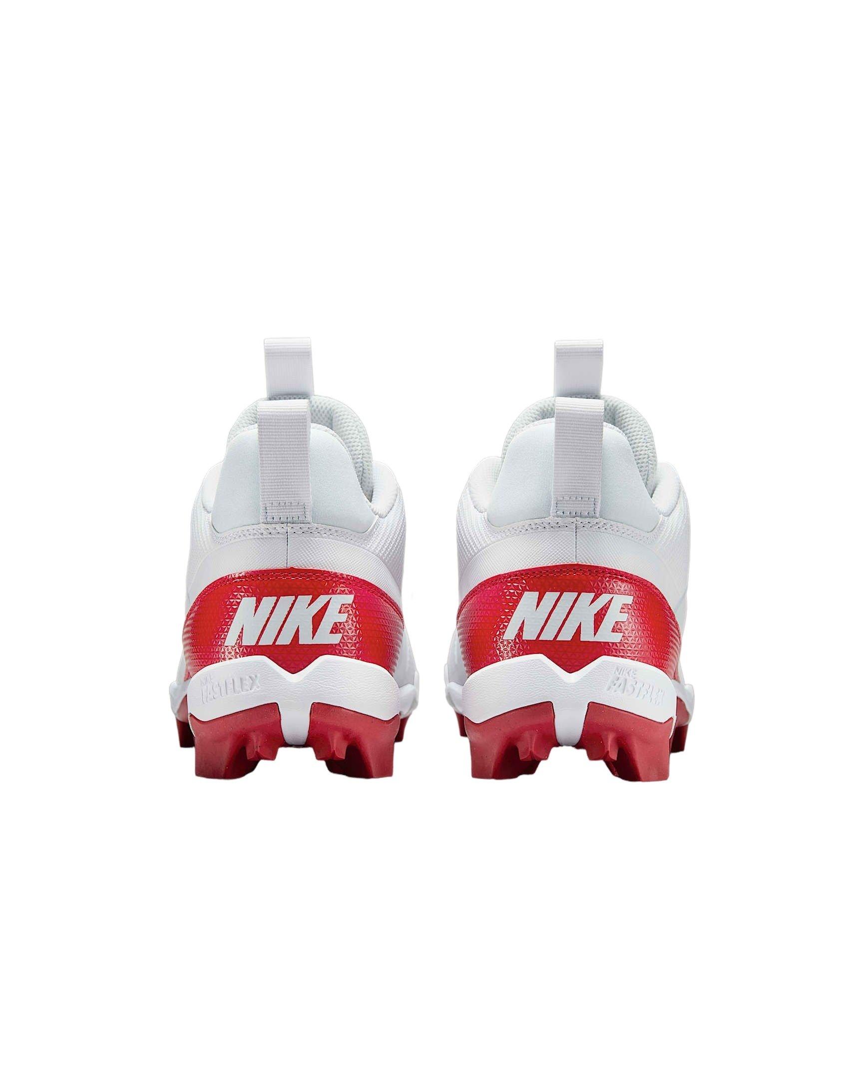 Nike Alpha Menace 4 Shark "White/University Red/Photon Dust" Men's Football Cleat - WHITE/RED/DUST/RED Thumbnail View 5