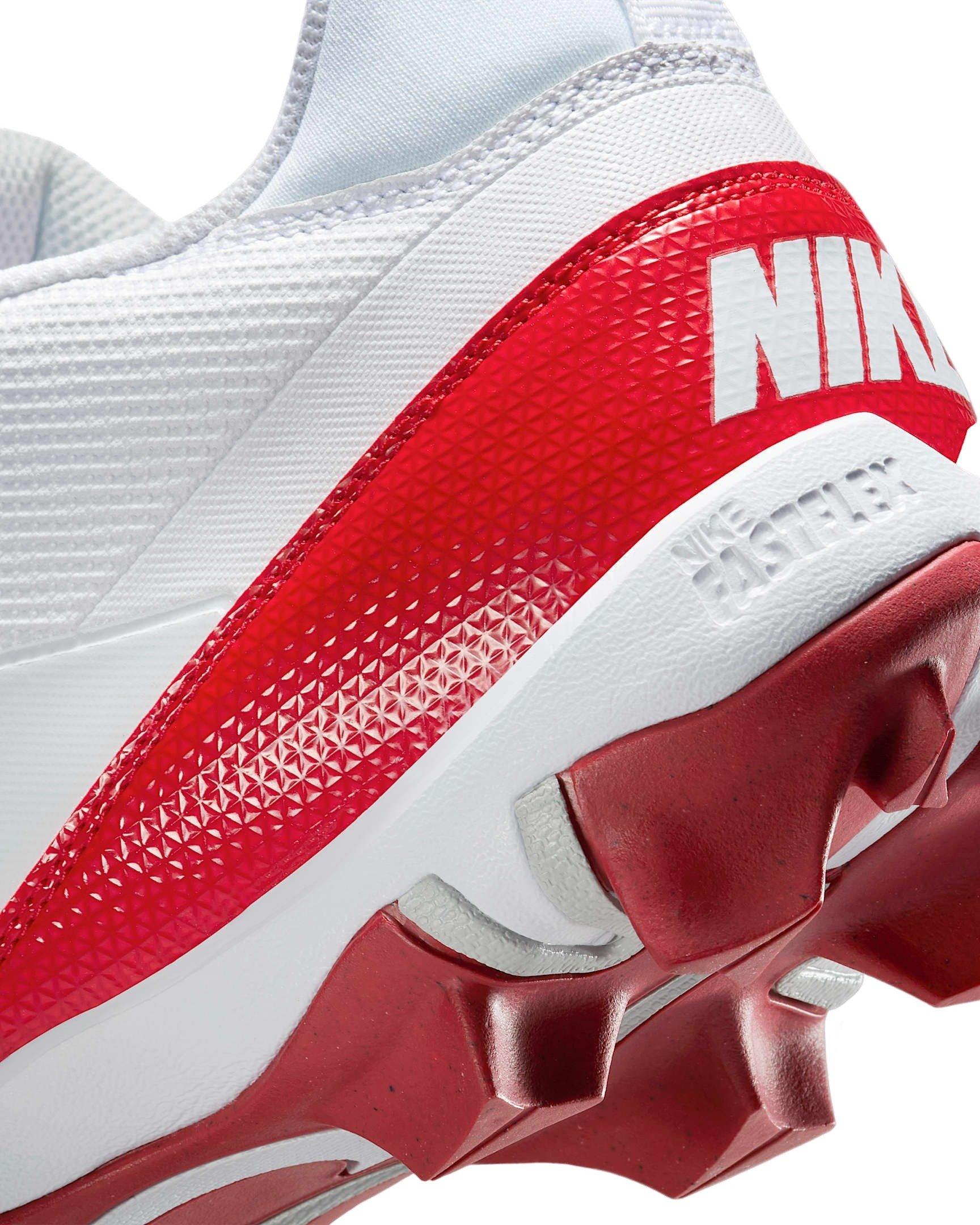 Nike Alpha Menace 4 Shark "White/University Red/Photon Dust" Men's Football Cleat - WHITE/RED/DUST/RED Thumbnail View 8