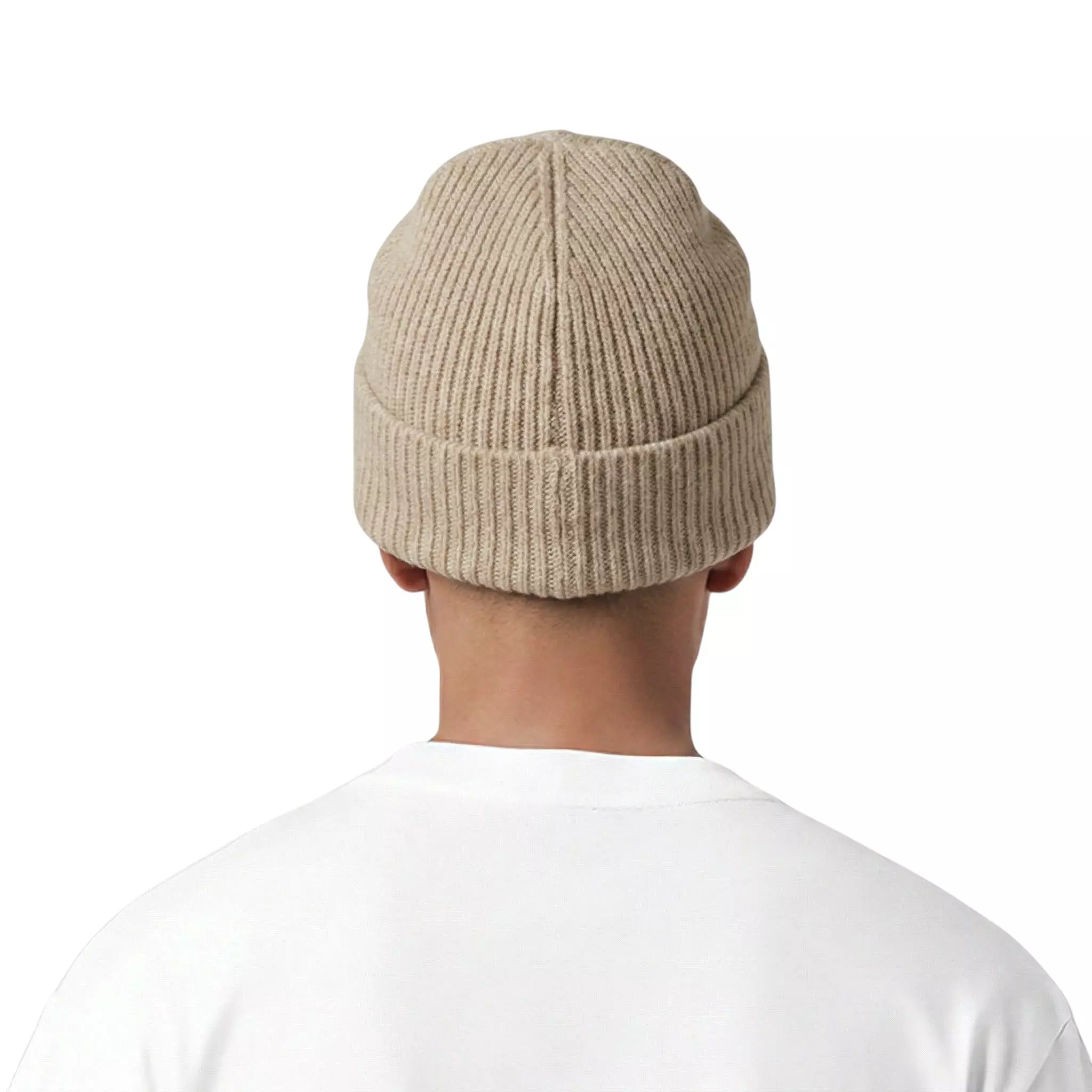 L/AB c/o Off-White Horizontal Embroidered Cuff Beanie - Beige - BEIGE