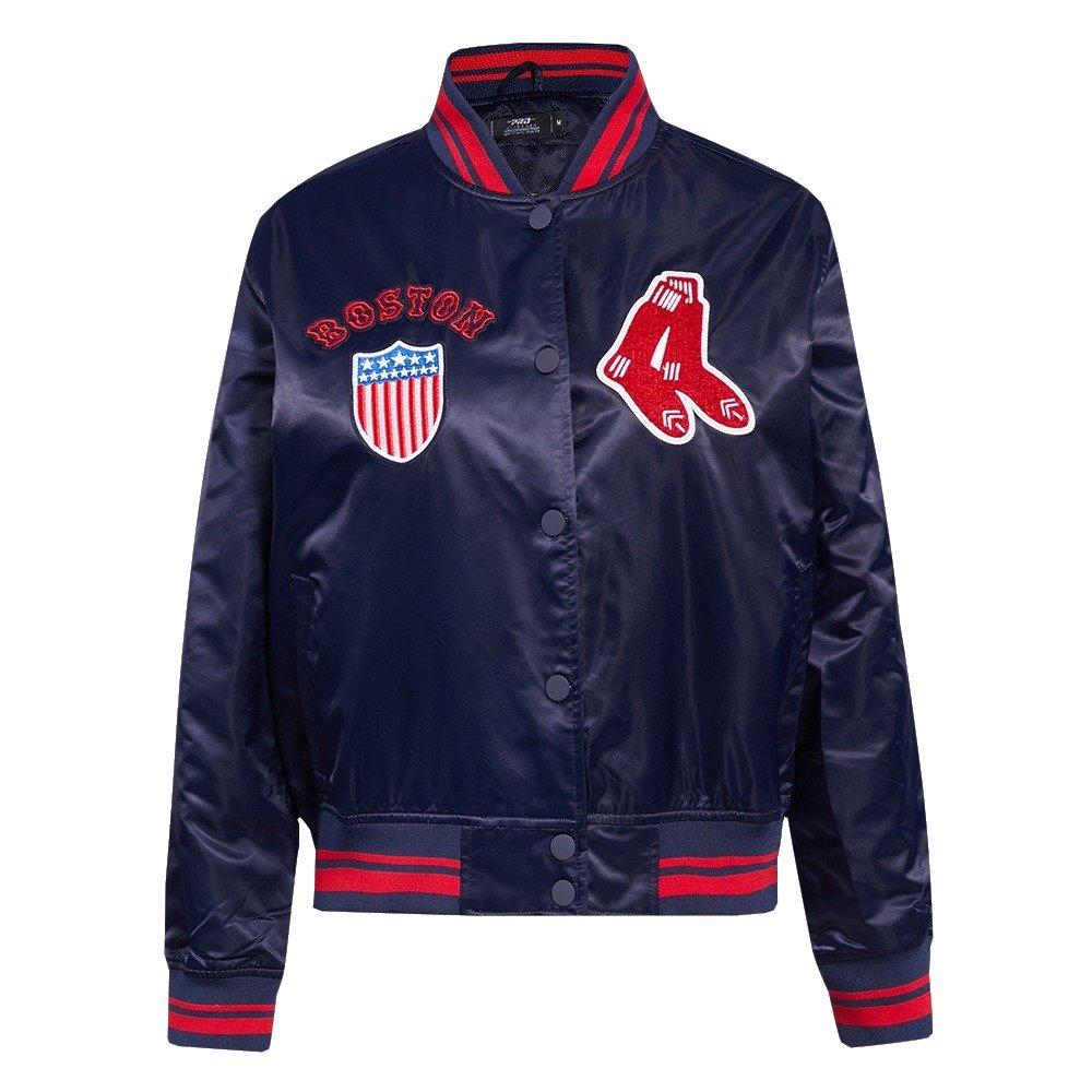 Pro Standard Women's Boston Red Sox Retro Classic Rib Satin Jacket - Navy/Red - NAVY/RED Thumbnail View 1