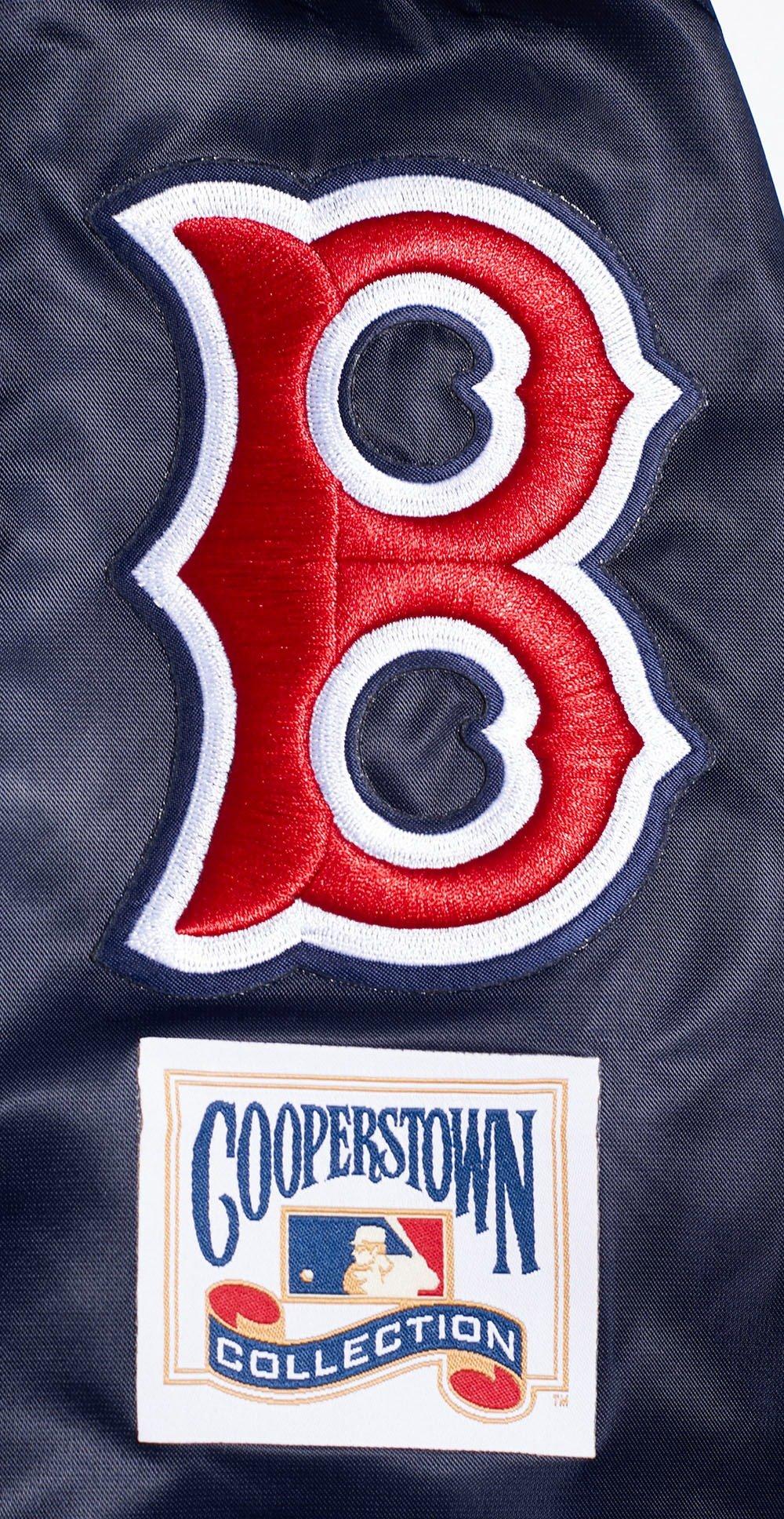 Pro Standard Women's Boston Red Sox Retro Classic Rib Satin Jacket - Navy/Red - NAVY/RED Thumbnail View 5