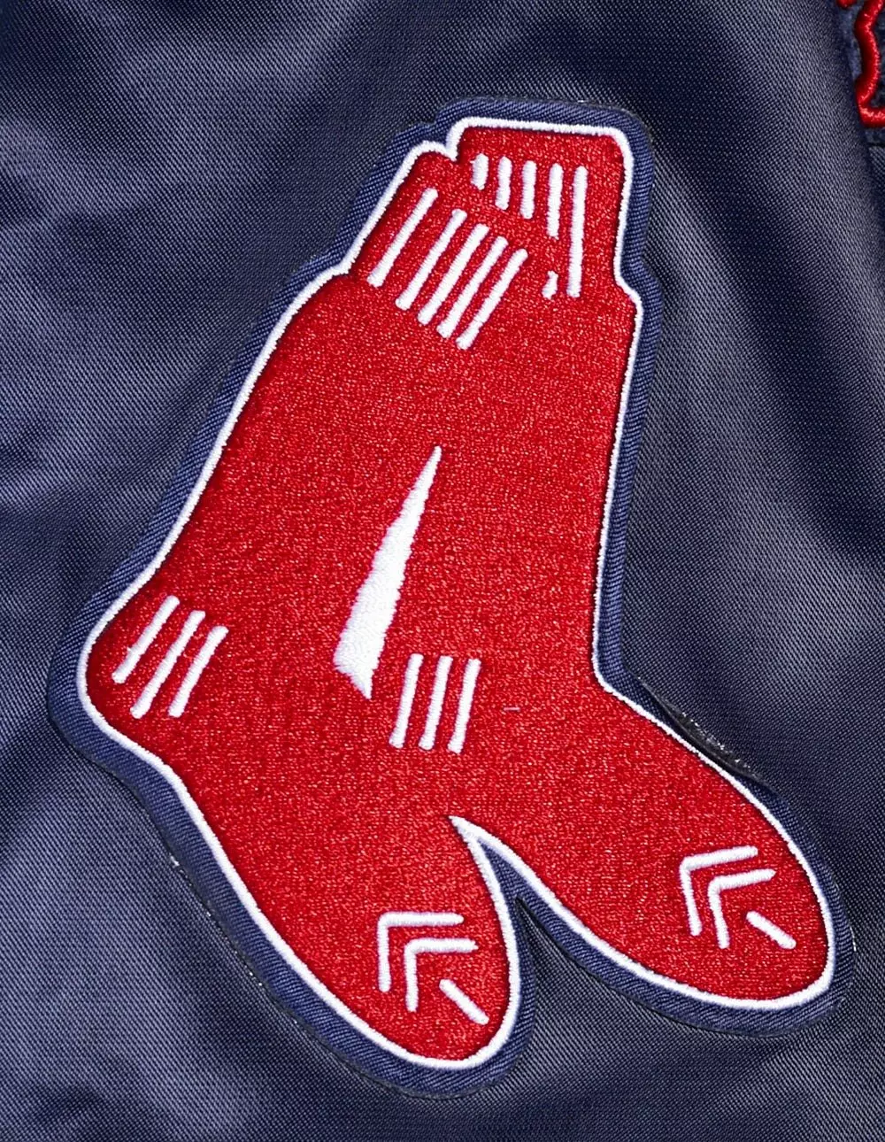 Pro Standard Women's Boston Red Sox Retro Classic Rib Satin Jacket - Navy/Red - NAVY/RED
