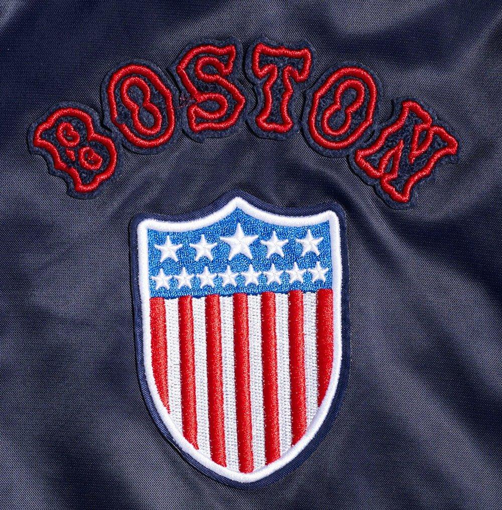 Pro Standard Women's Boston Red Sox Retro Classic Rib Satin Jacket - Navy/Red - NAVY/RED Thumbnail View 7