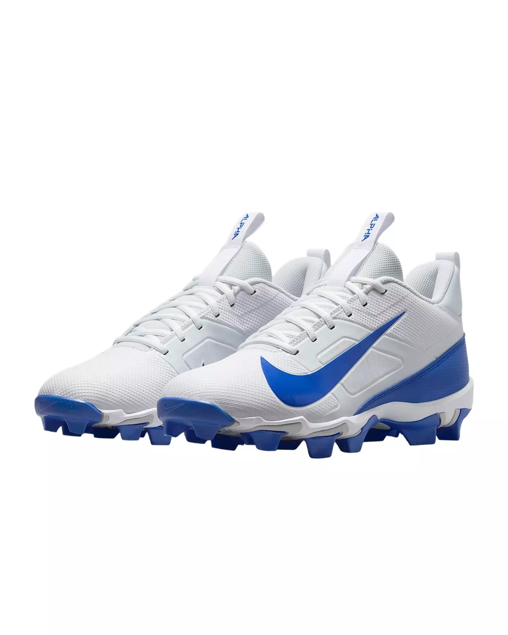 Nike Alpha Menace 4 Shark "White/Hyper Royal/Photon Dust/Hyper Royal" Men's Football Cleat - WHITE/ROYAL/DUST/ROYAL