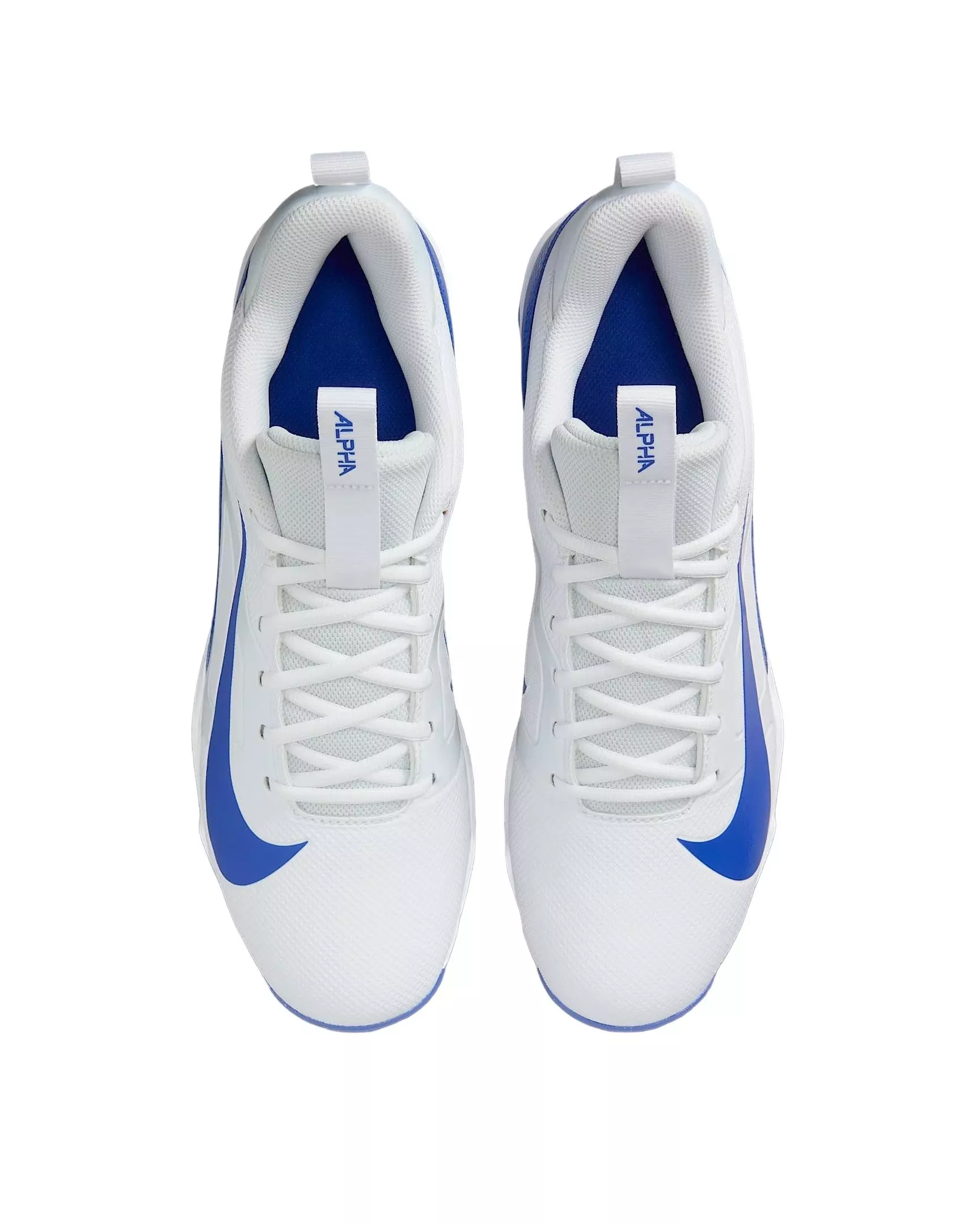 Nike Alpha Menace 4 Shark "White/Hyper Royal/Photon Dust/Hyper Royal" Men's Football Cleat - WHITE/ROYAL/DUST/ROYAL
