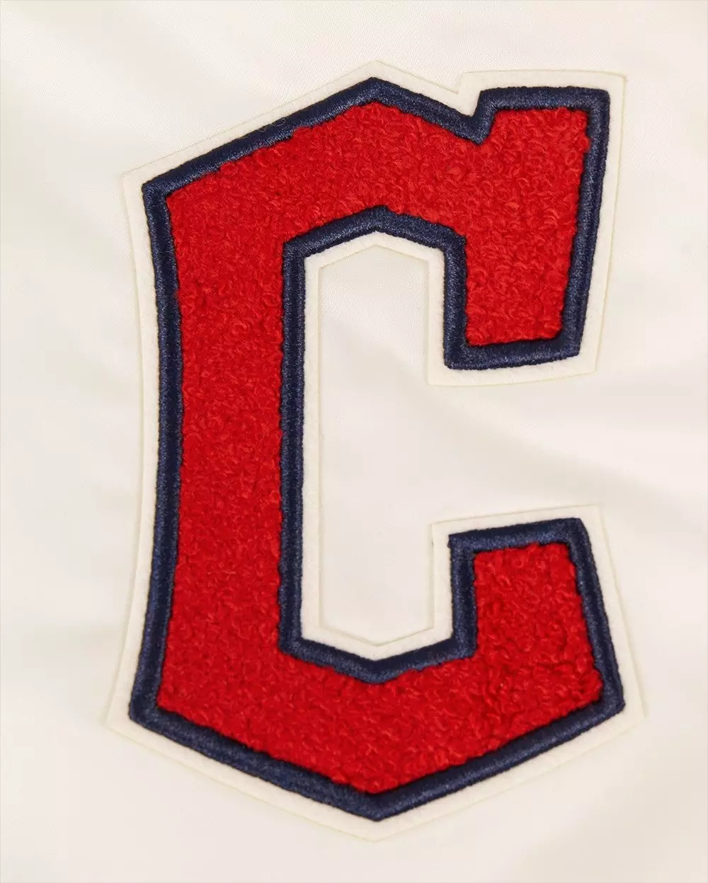 Pro Standard Women's Cleveland Guardians Retro Classic Rib Satin Jacket - Eggshell - EGGSHELL