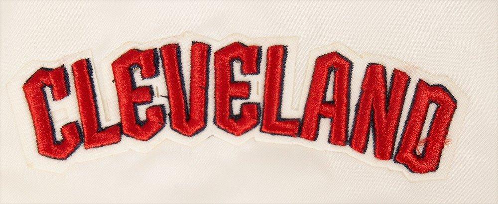 Pro Standard Women's Cleveland Guardians Retro Classic Rib Satin Jacket - Eggshell - EGGSHELL Thumbnail View 7