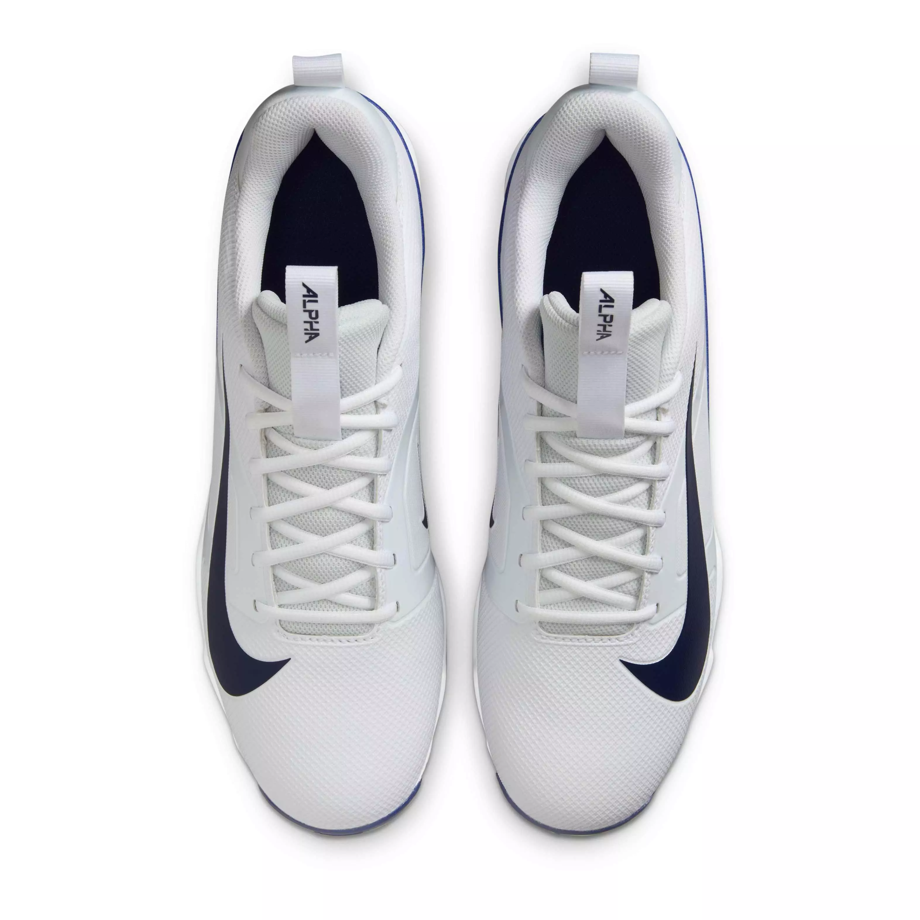 Nike Alpha Menace 4 Shark "White/Midnight Navy/Photon Dust/Midnight Navy" Men's Football Cleat - WHITE/NAVY/DUST/NAVY