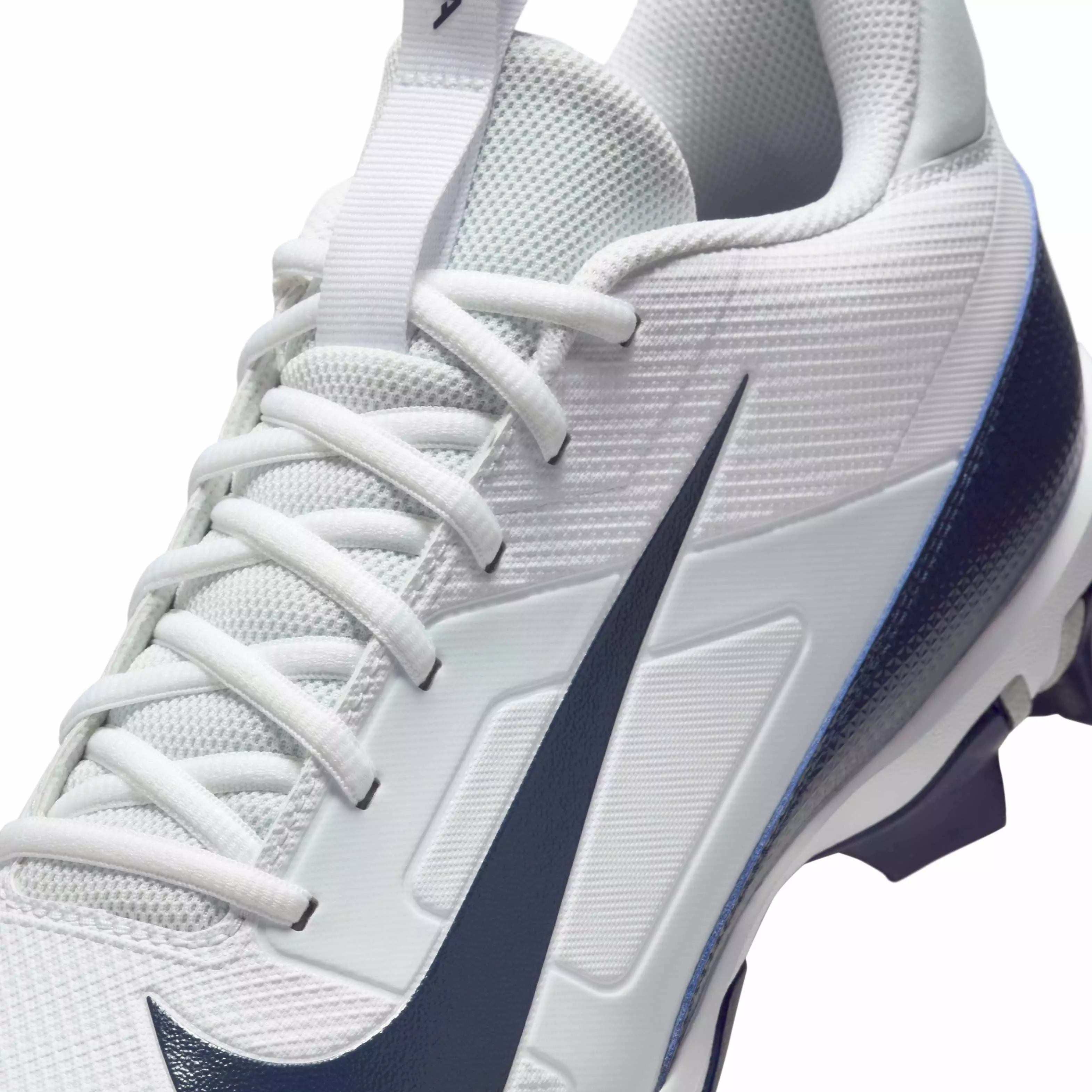 Nike Alpha Menace 4 Shark "White/Midnight Navy/Photon Dust/Midnight Navy" Men's Football Cleat - WHITE/NAVY/DUST/NAVY