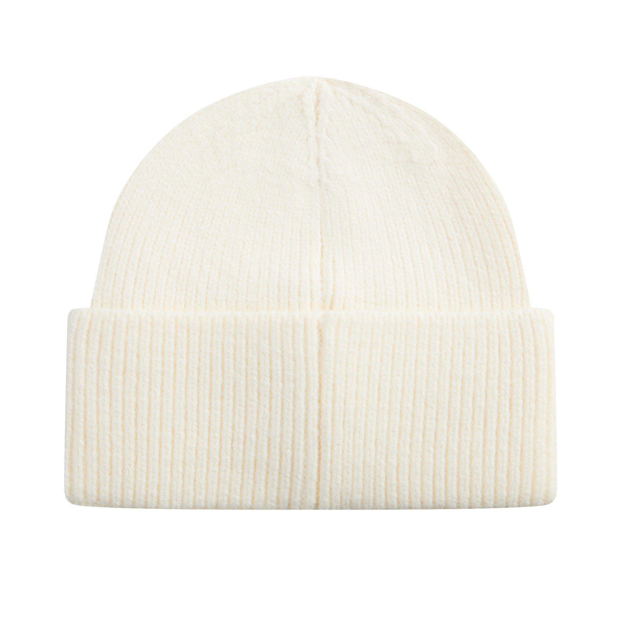 L/AB c/o Off-White Horizontal Embroidered Cuff Beanie - White - WHITE