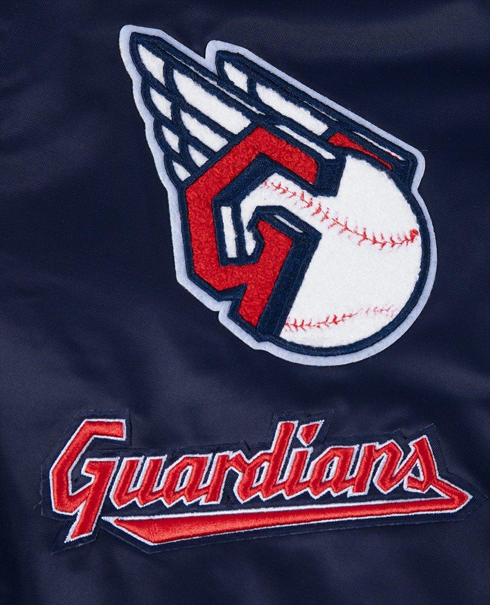 Pro Standard Women's Cleveland Guardians Retro Classic Rib Satin Jacket - Navy/Red - NAVY/RED Thumbnail View 5