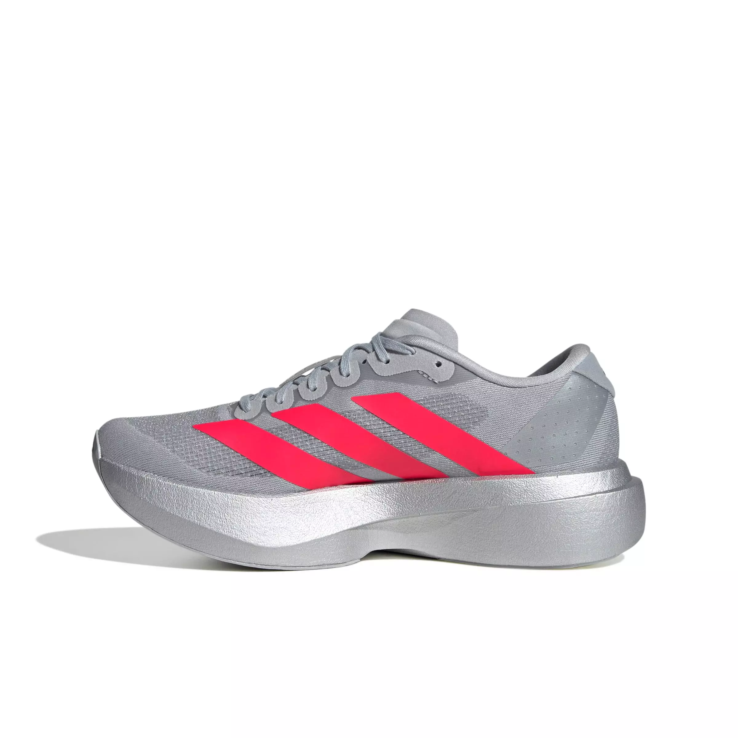 adidas Adizero EVO SL "Silver Metallic/Lucid Red/Iron Metallic" Women's Running Shoe - SILVER/RED/IRON