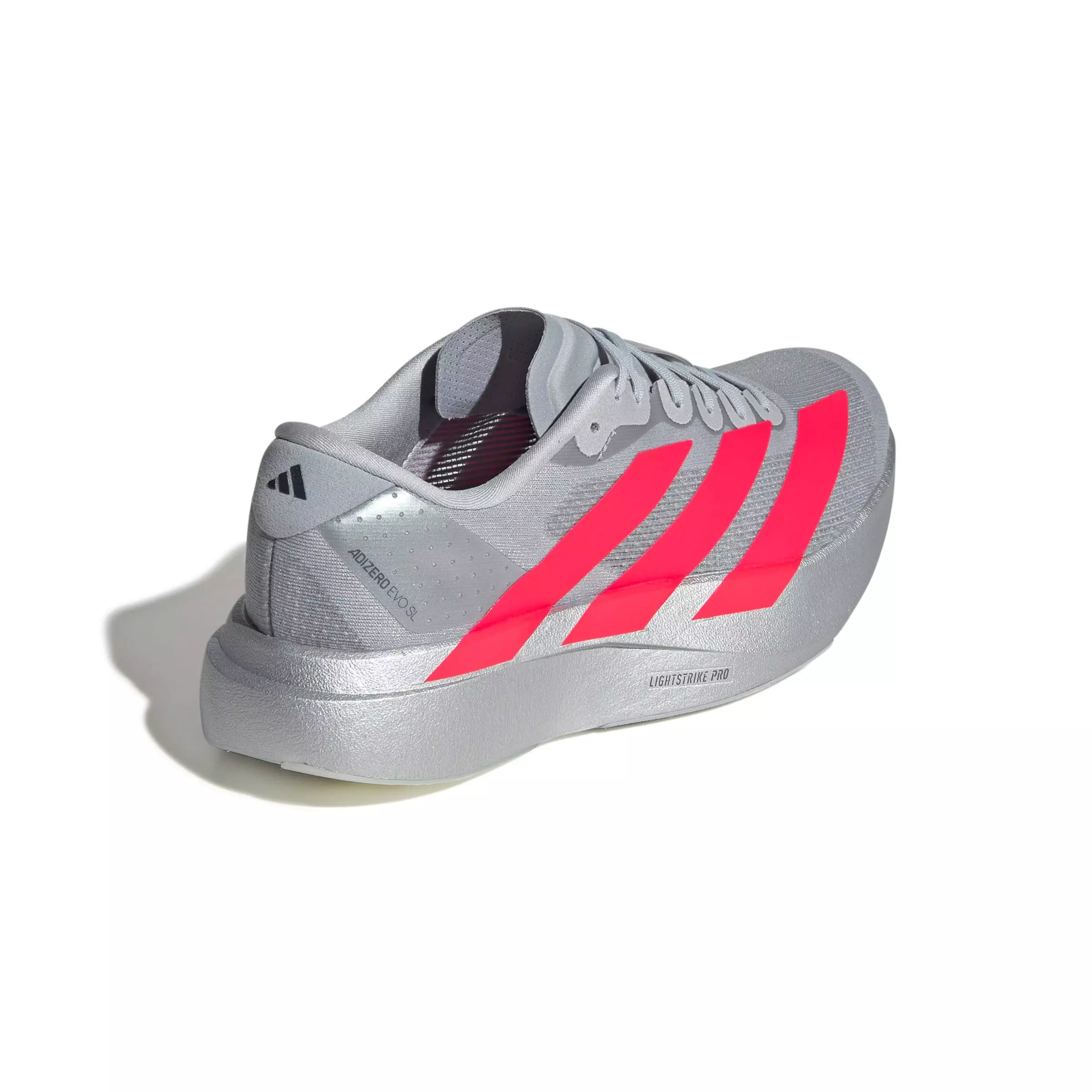 adidas Adizero EVO SL "Silver Metallic/Lucid Red/Iron Metallic" Women's Running Shoe - SILVER/RED/IRON