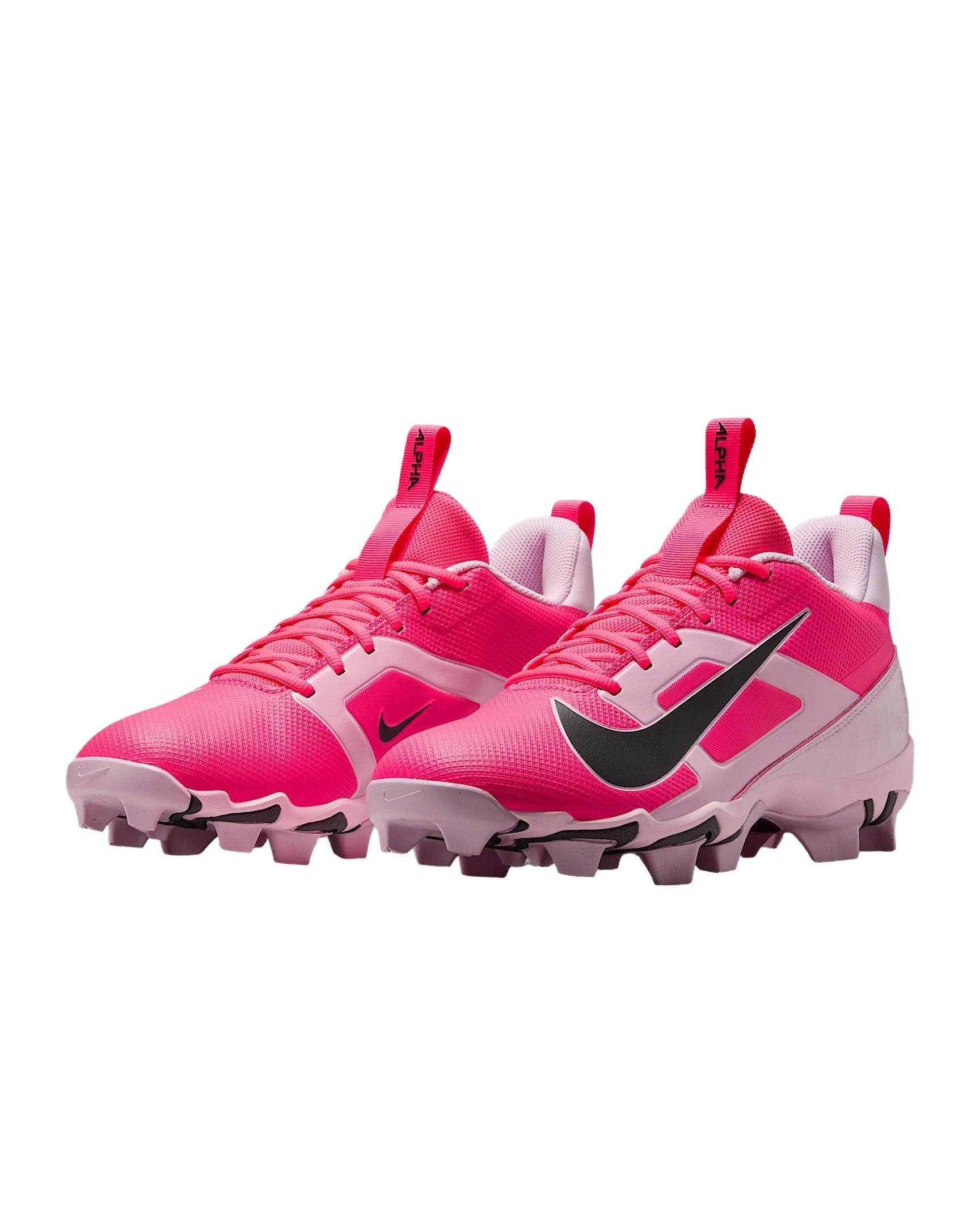 Nike Alpha Menace 4 Shark "Racer Pink/Pink Foam/Dark Smoke Grey" Men's Football Cleat - PINK/PINK/DK GREY/DK GREY Thumbnail View 4