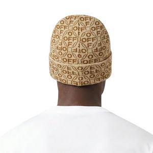 L/AB c/o Off-White Off Allover Jacquard Cuff Beanie - Brown - BROWN